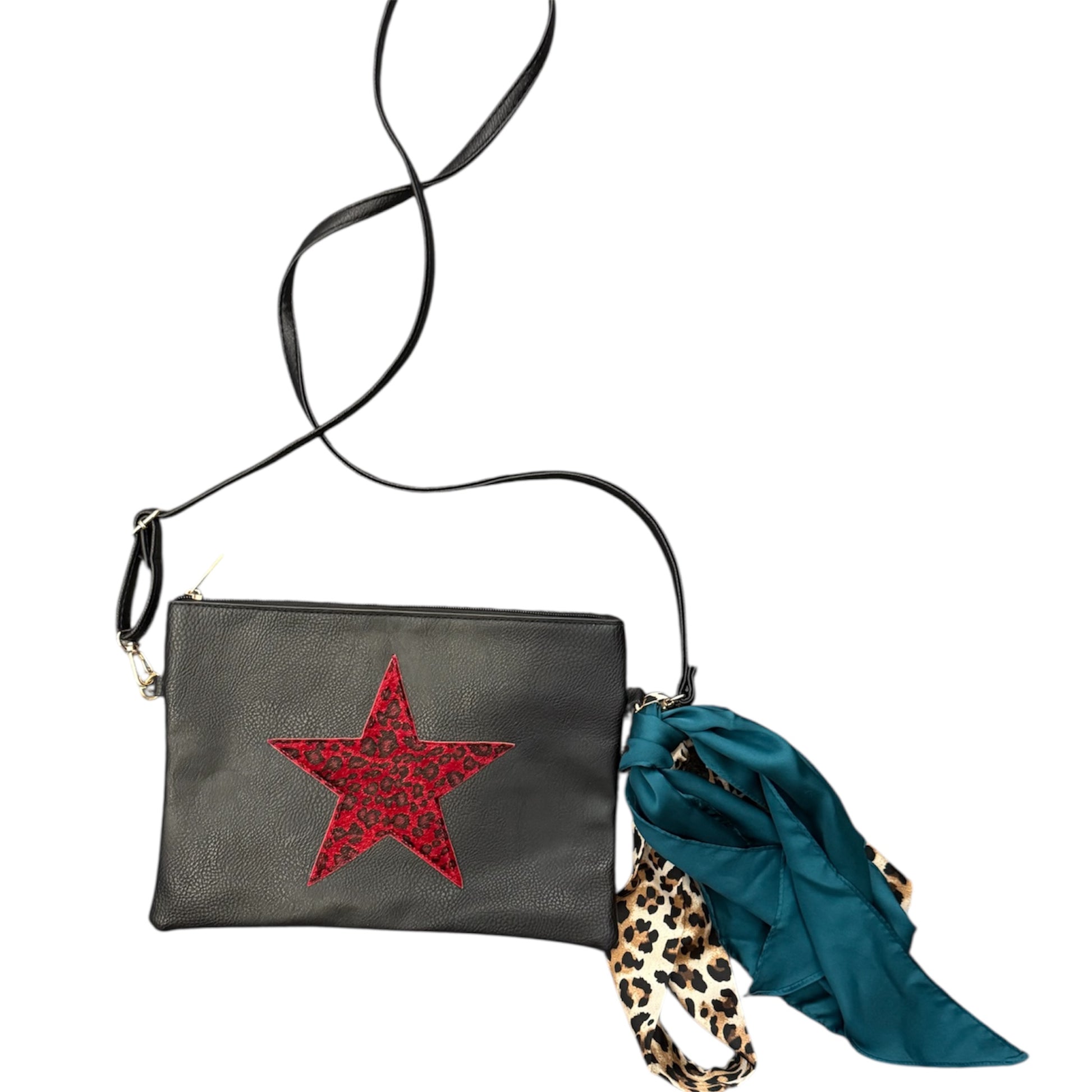 Star front shoulder bag with scarf detail