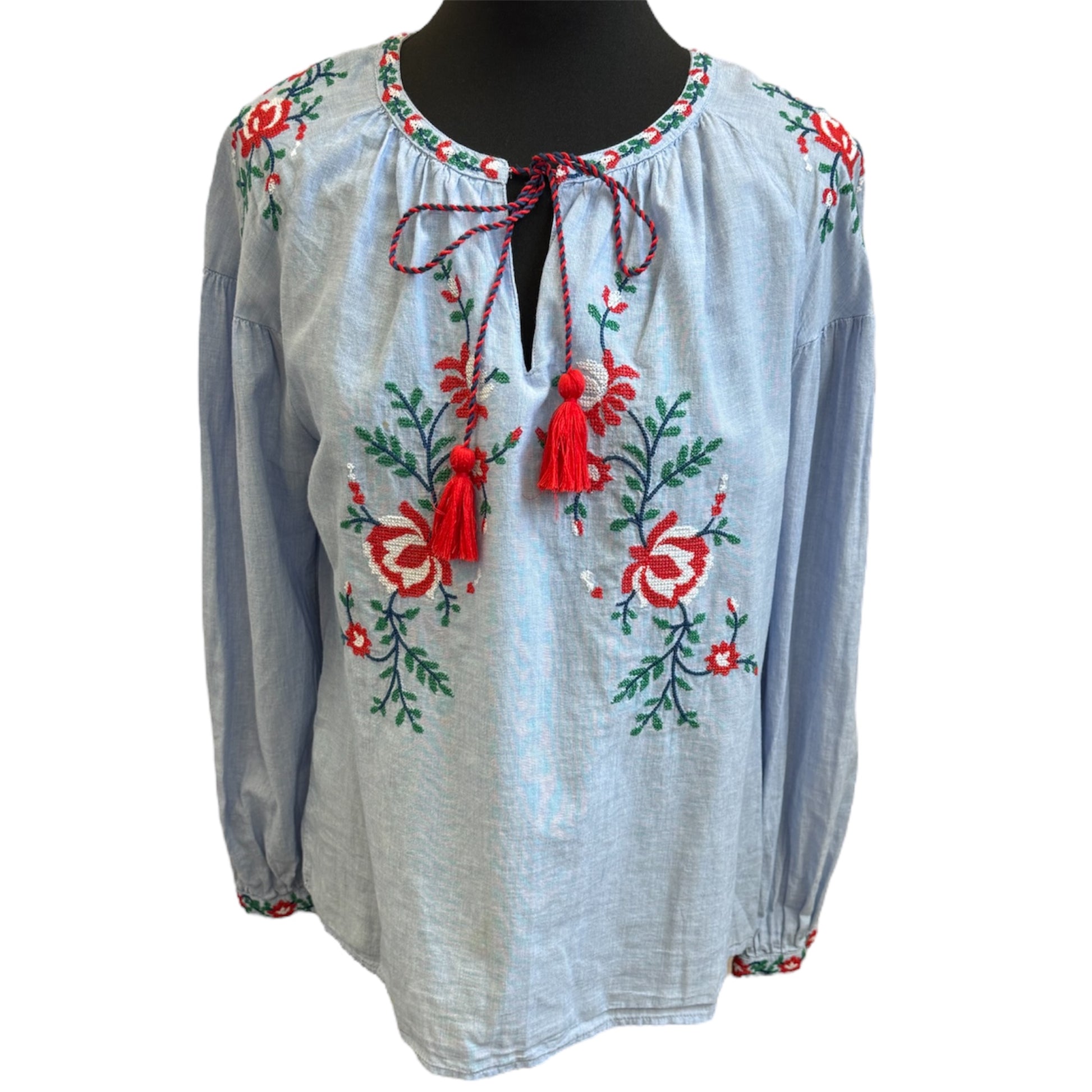 Tu boho embroidered long sleeved top