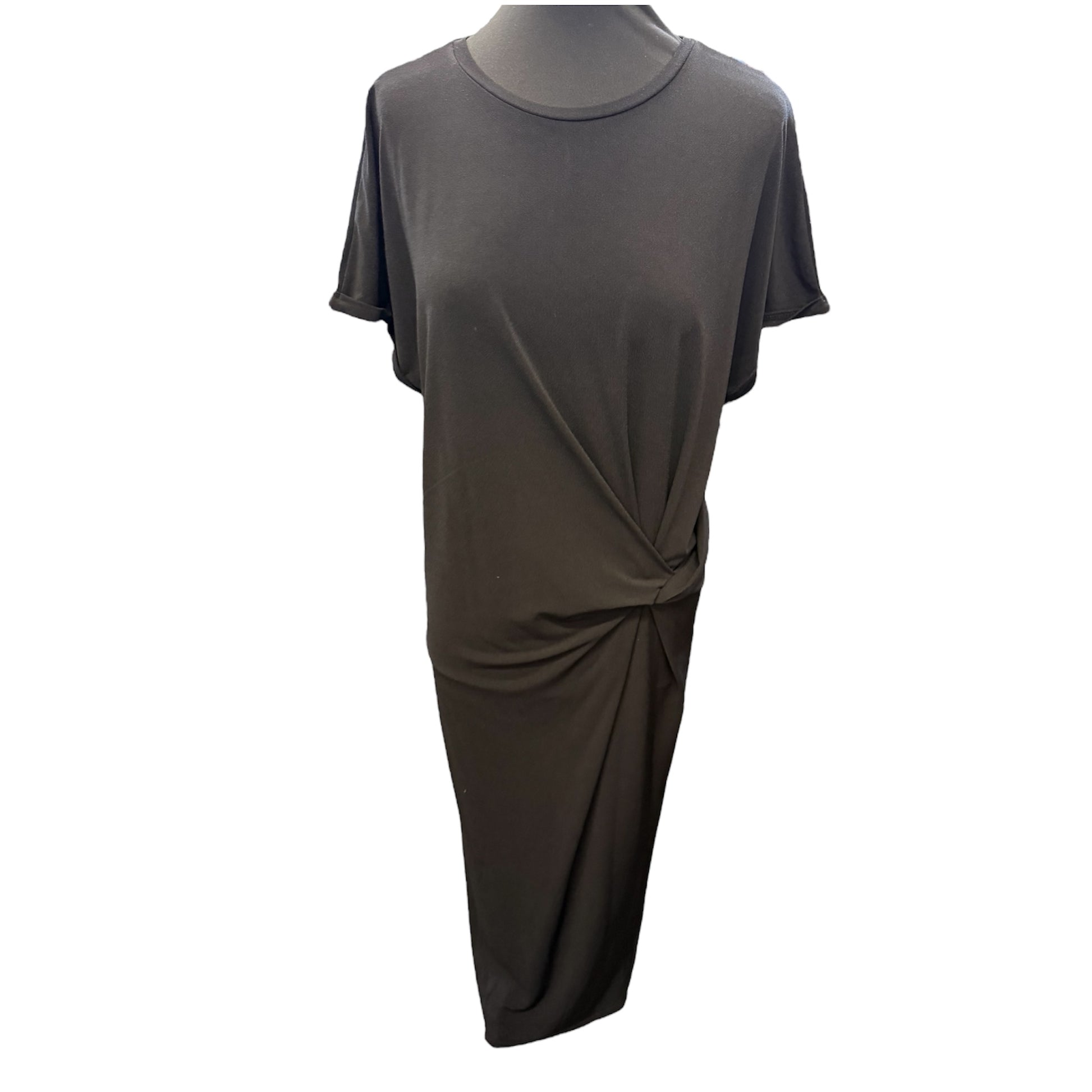 George knot front round neck midi dress