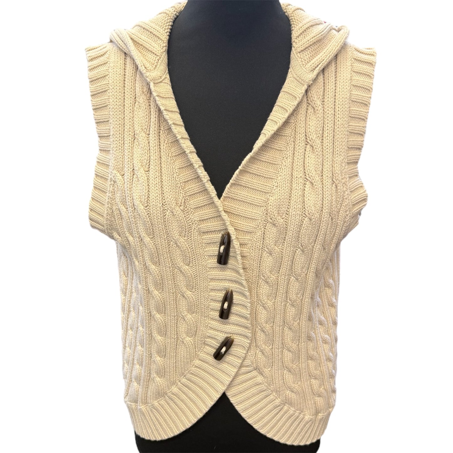Next cable knit sleeveless hooded cardigan
