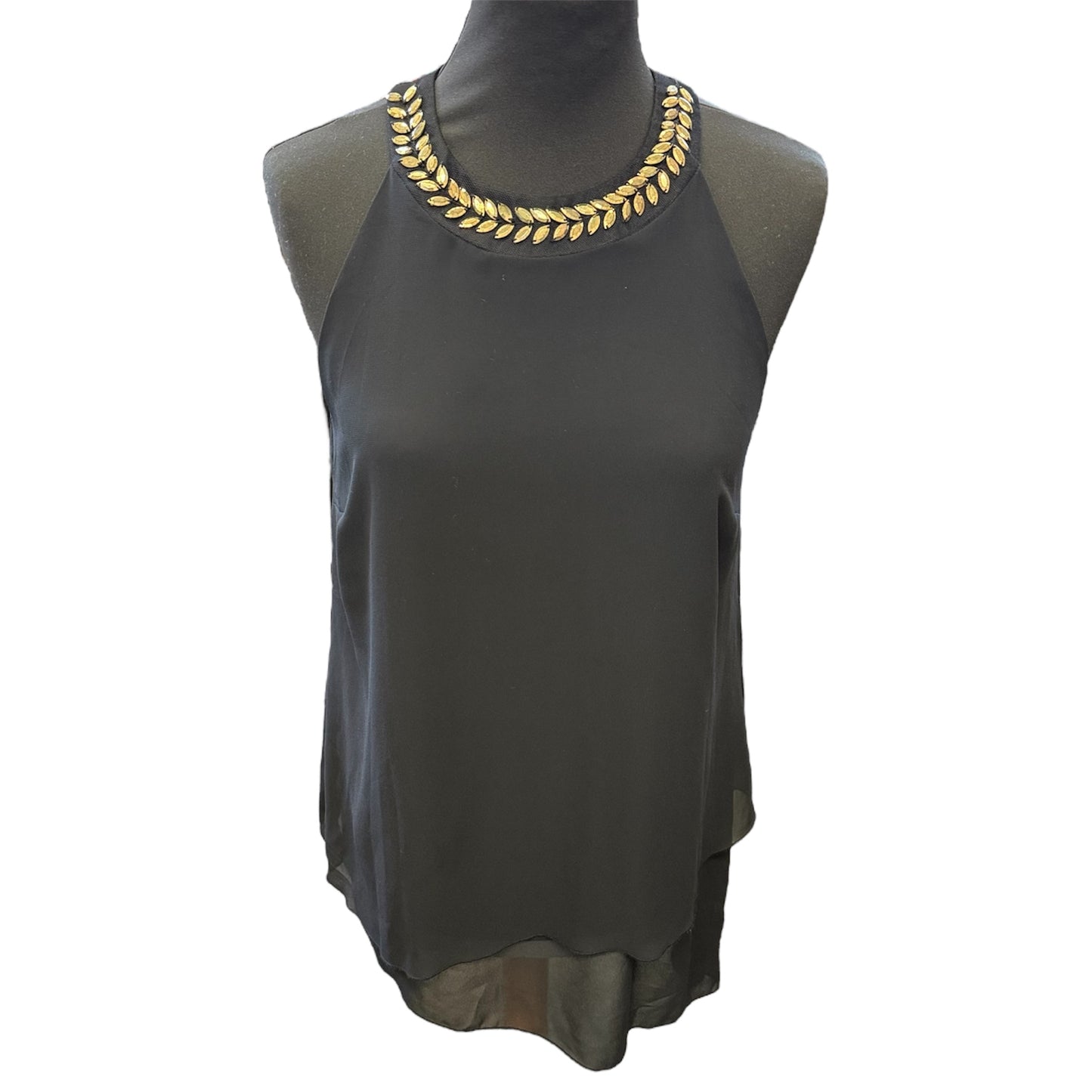 Roman gold detail halter neck top