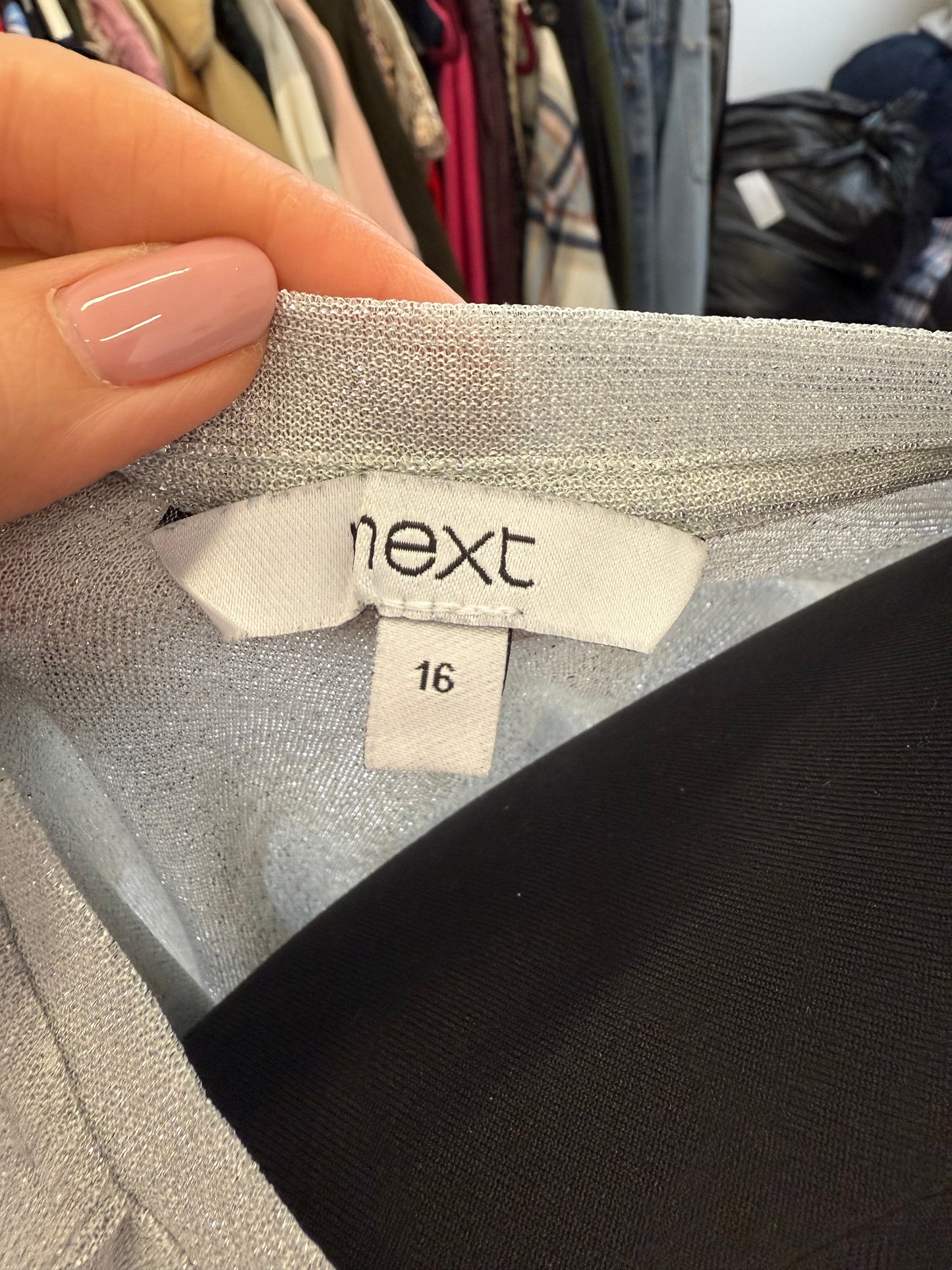 Next silver sparkle sheer top