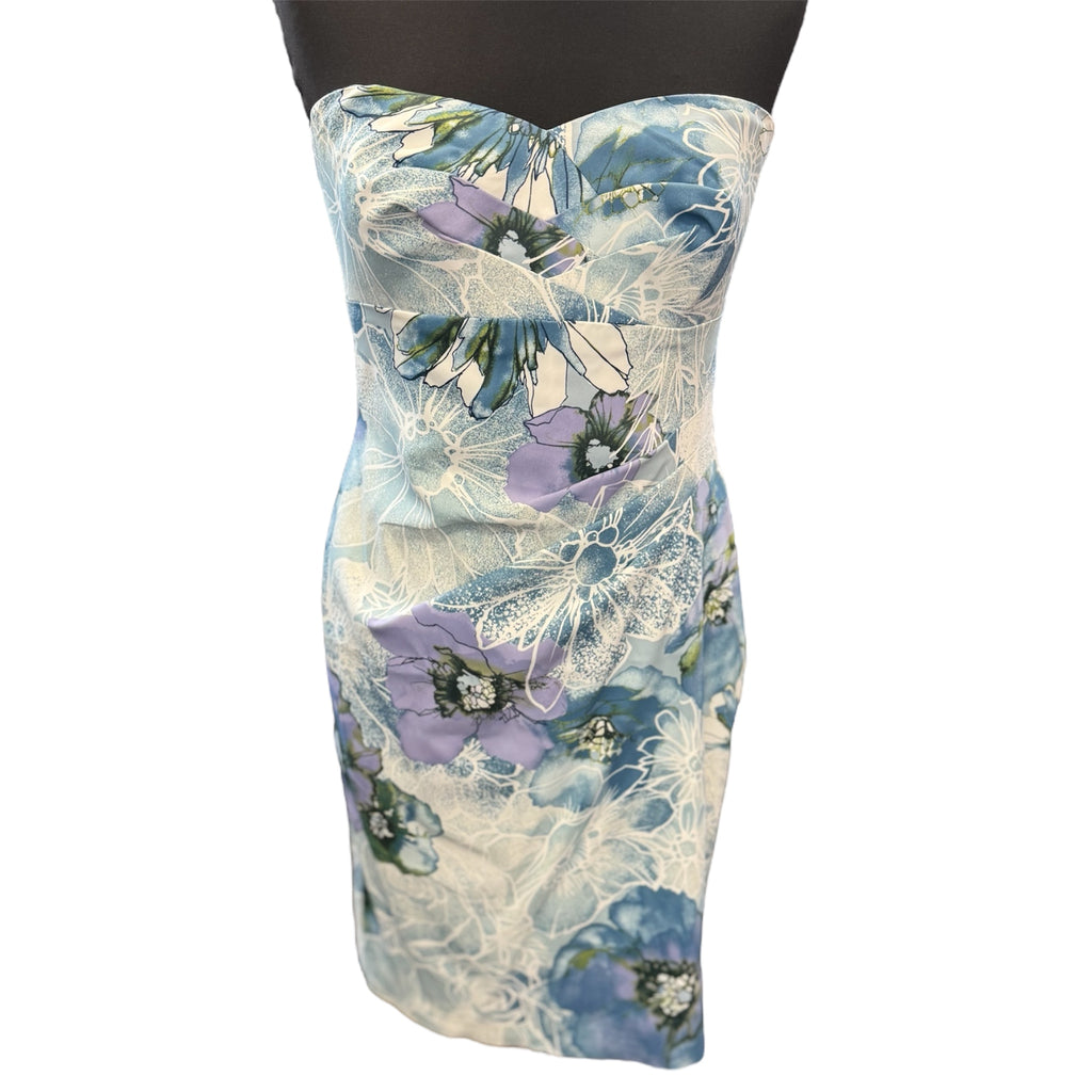 Karen Millen strapless floral occasion dress
