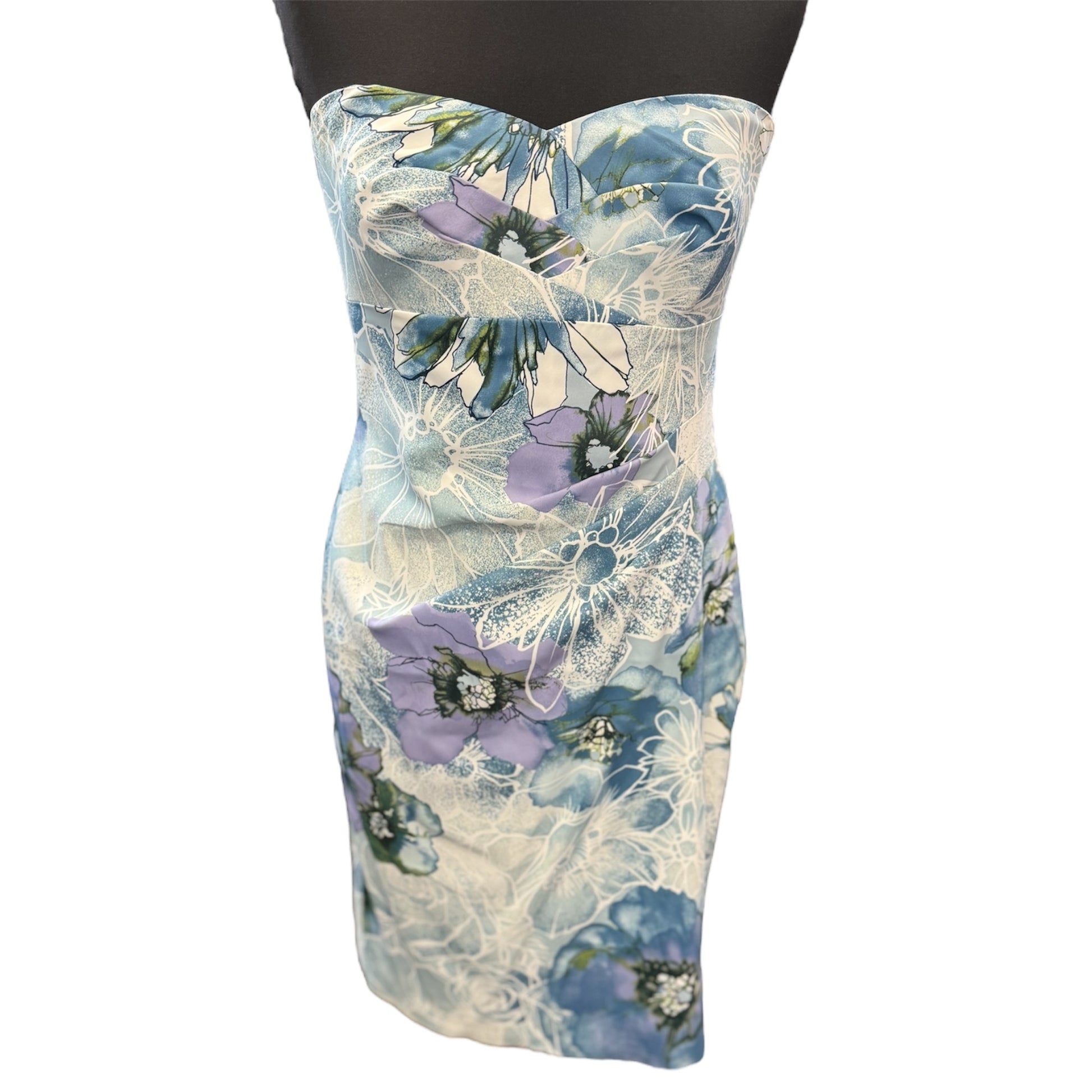 Karen Millen strapless floral occasion dress