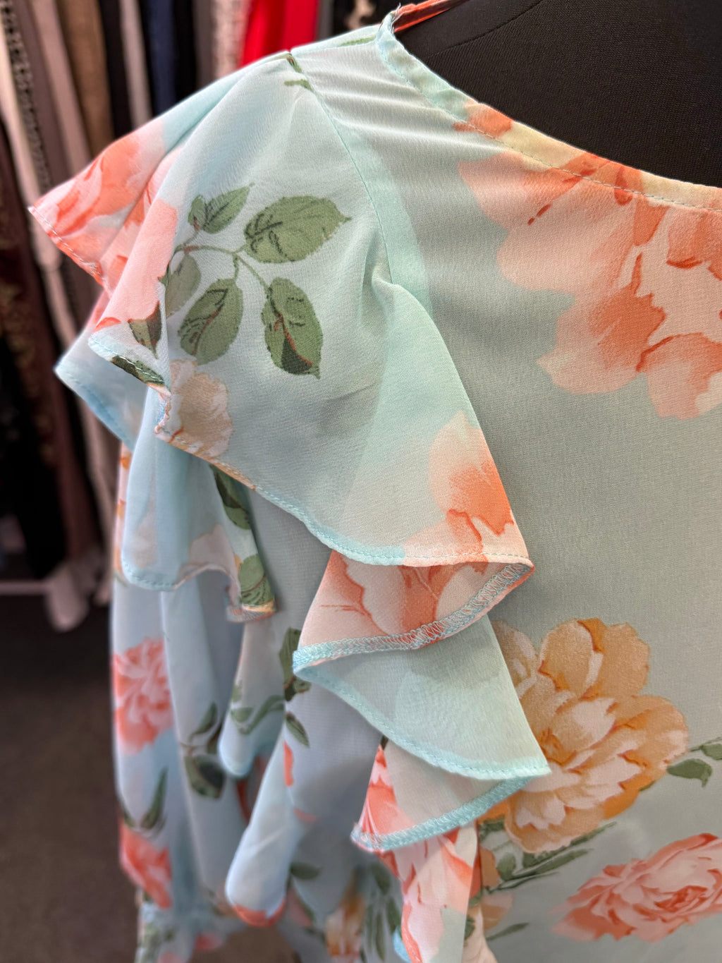 River Island floral grill sheer blouse