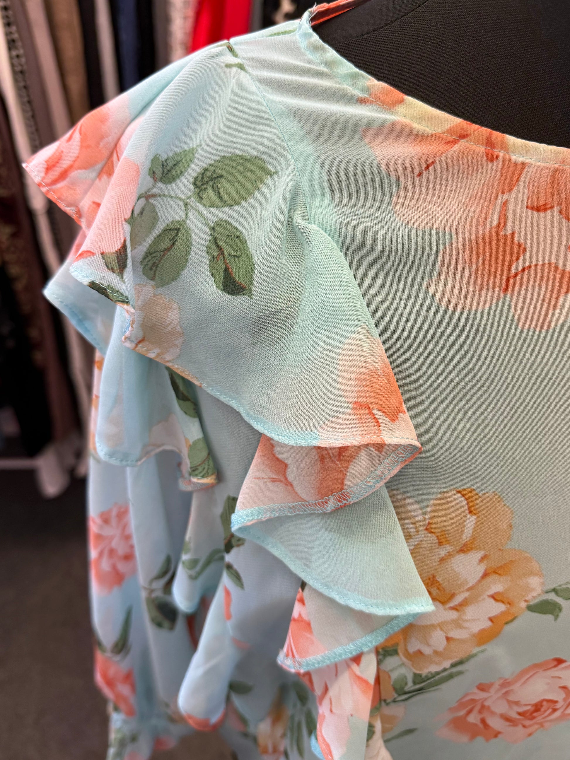 River Island floral grill sheer blouse