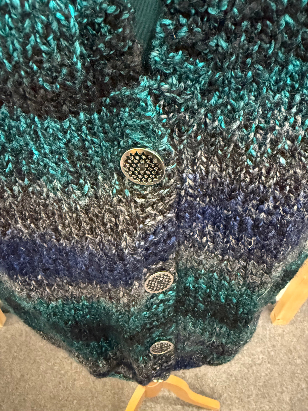 Soya concept long sleeve top and hand knit waistcoat