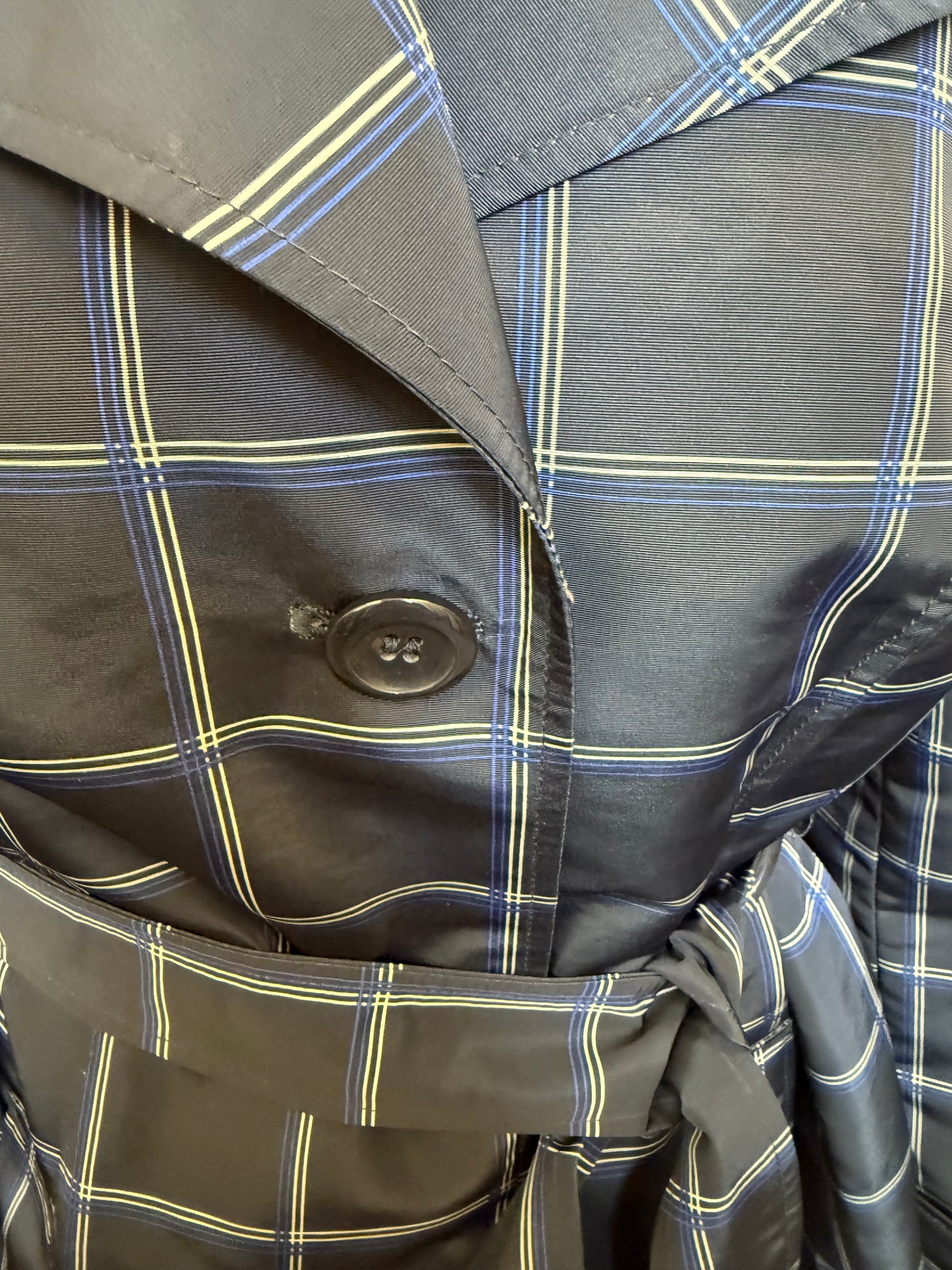 M&S navy check mac style jacket