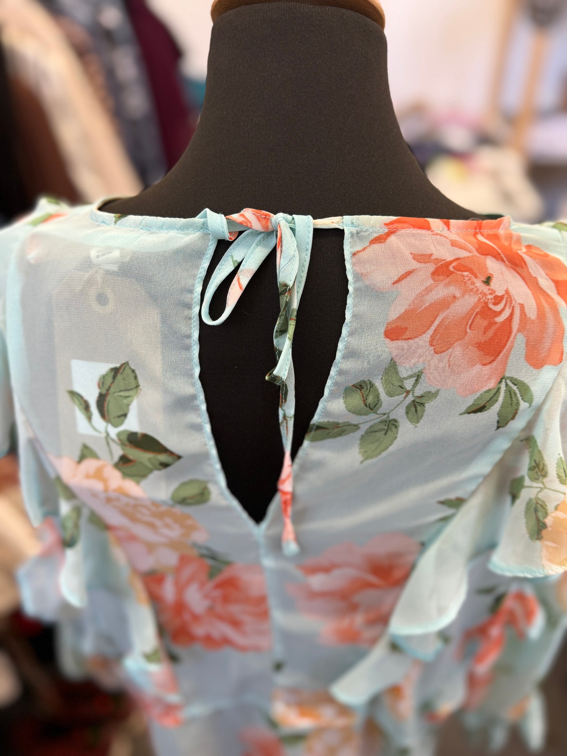 River Island floral grill sheer blouse