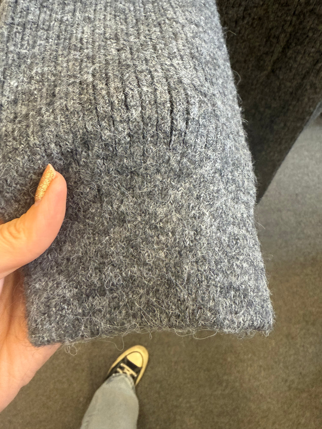 Zara grey roll neck knit dress