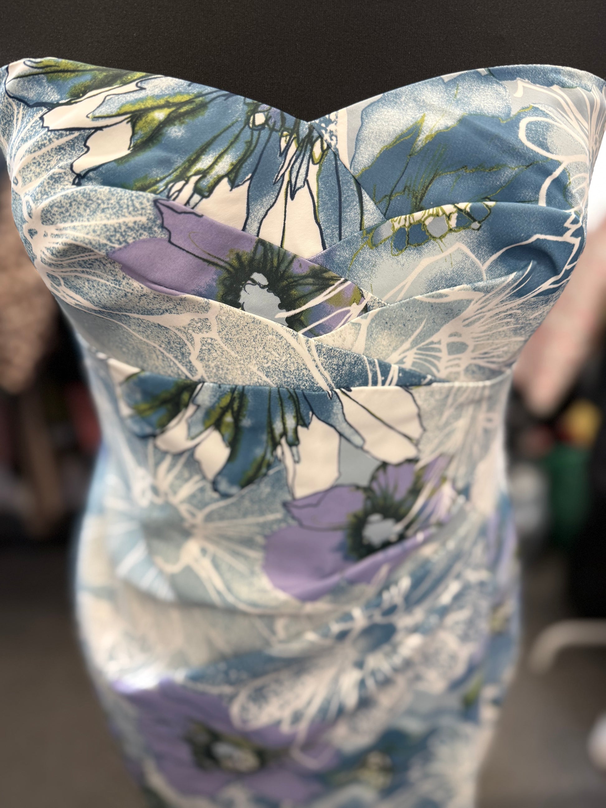 Karen Millen strapless floral occasion dress