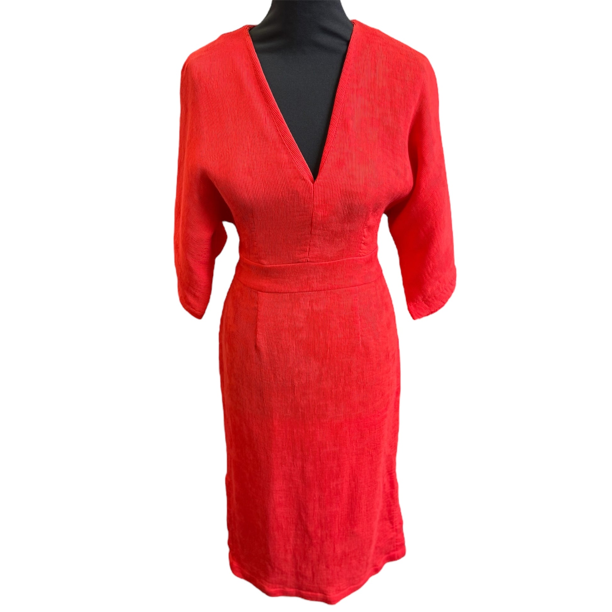 H&M wide sleeve belted midi dress