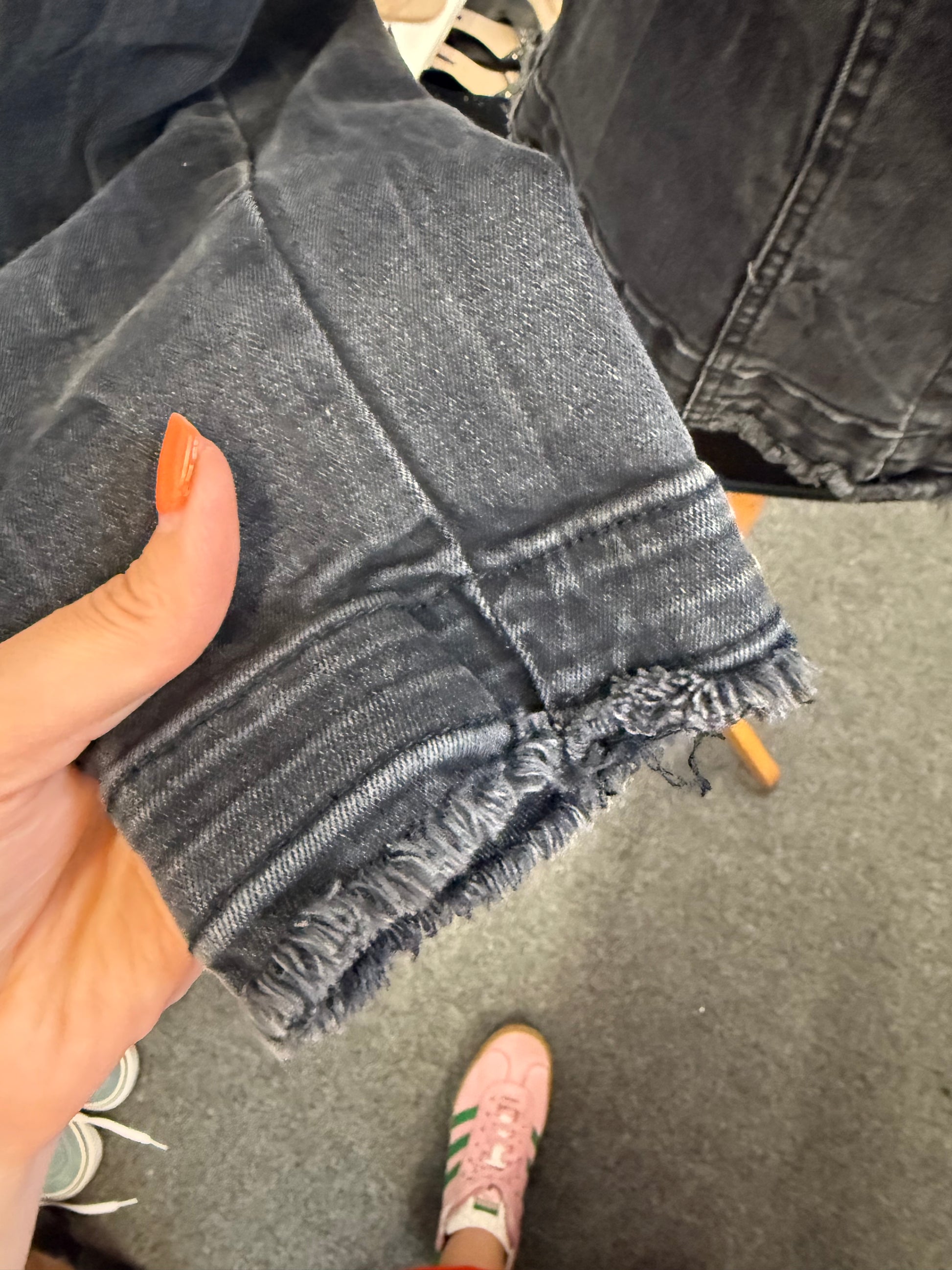 Oltre denim fringed edge collarless jacket