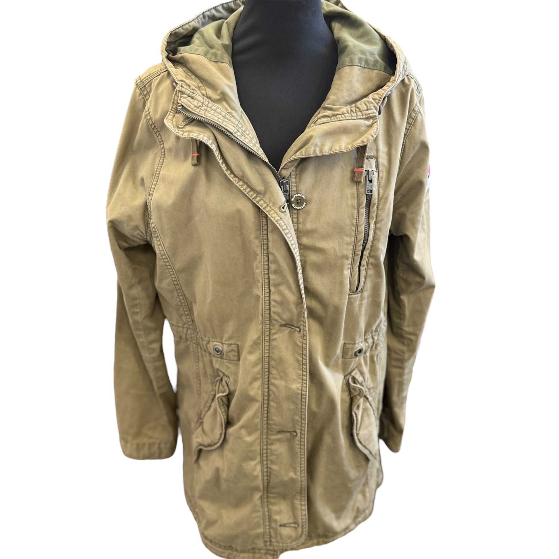 Superdry khaki hooded parka