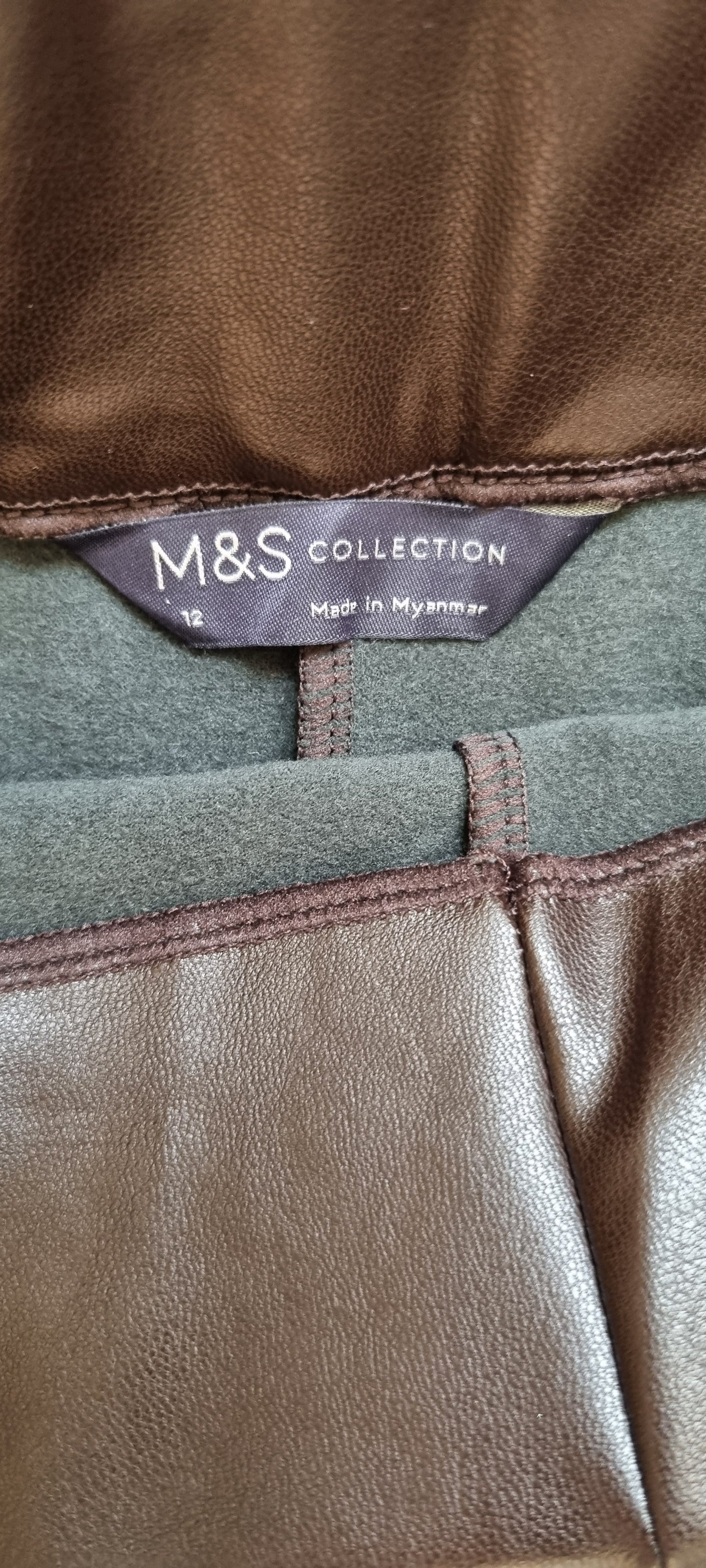 M&S brown pleather leggings