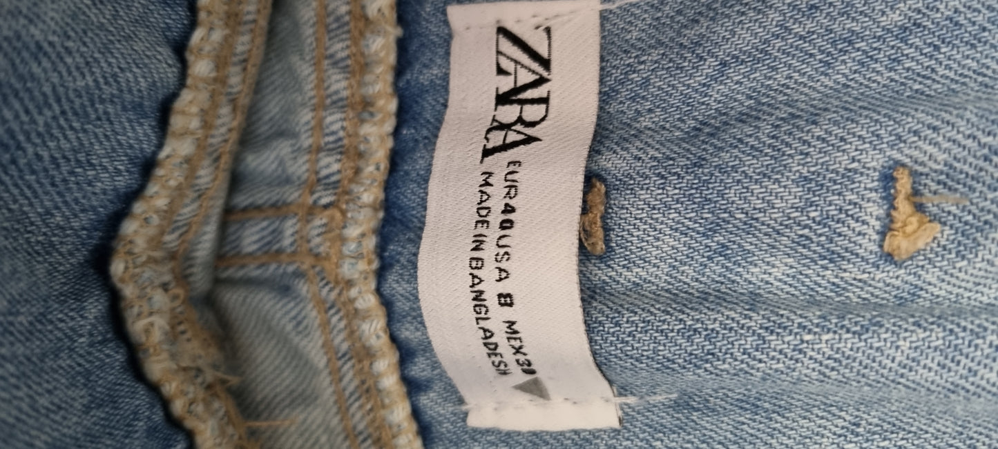 Zara high waisted belted wide leg jeans