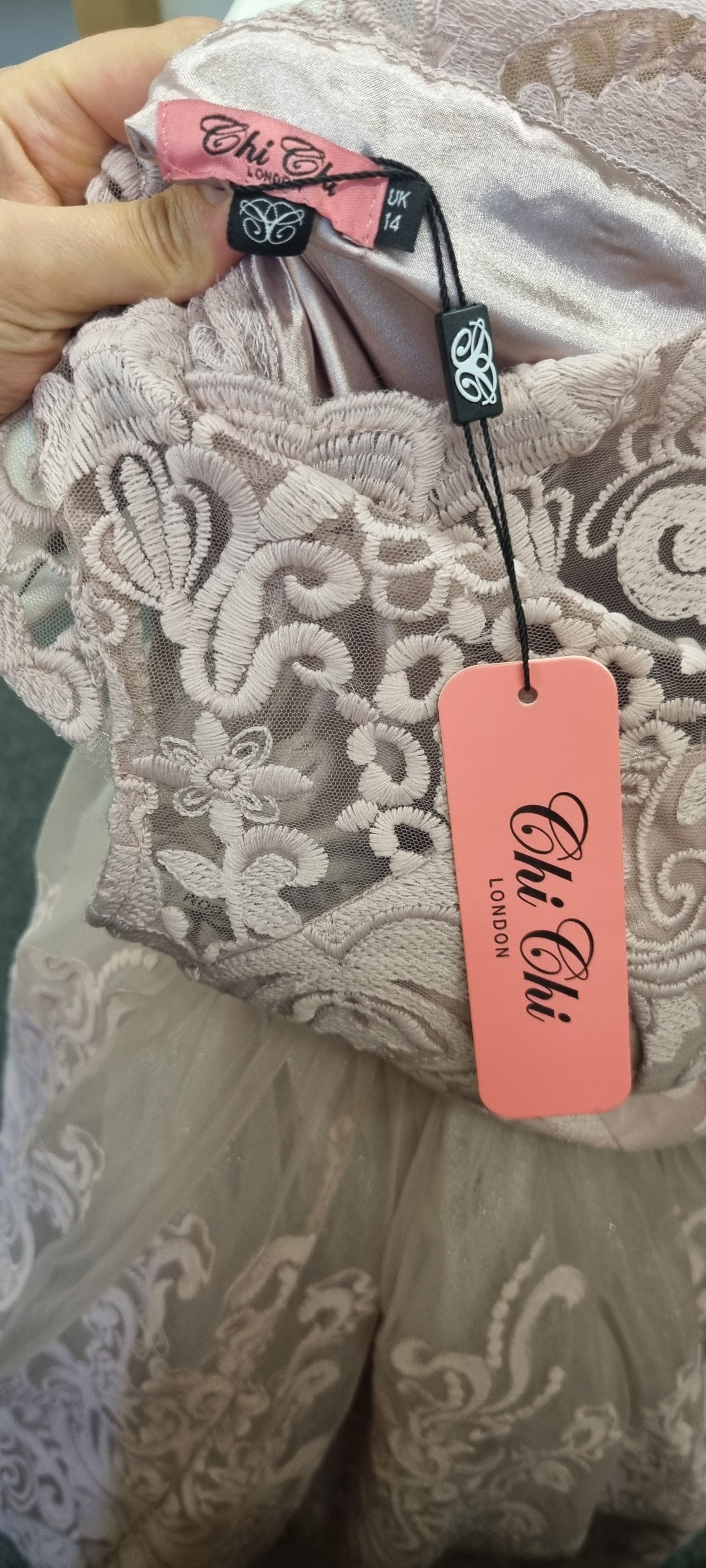 Chi Chi pink tulle pouffe midi dress (Brand new with tags)