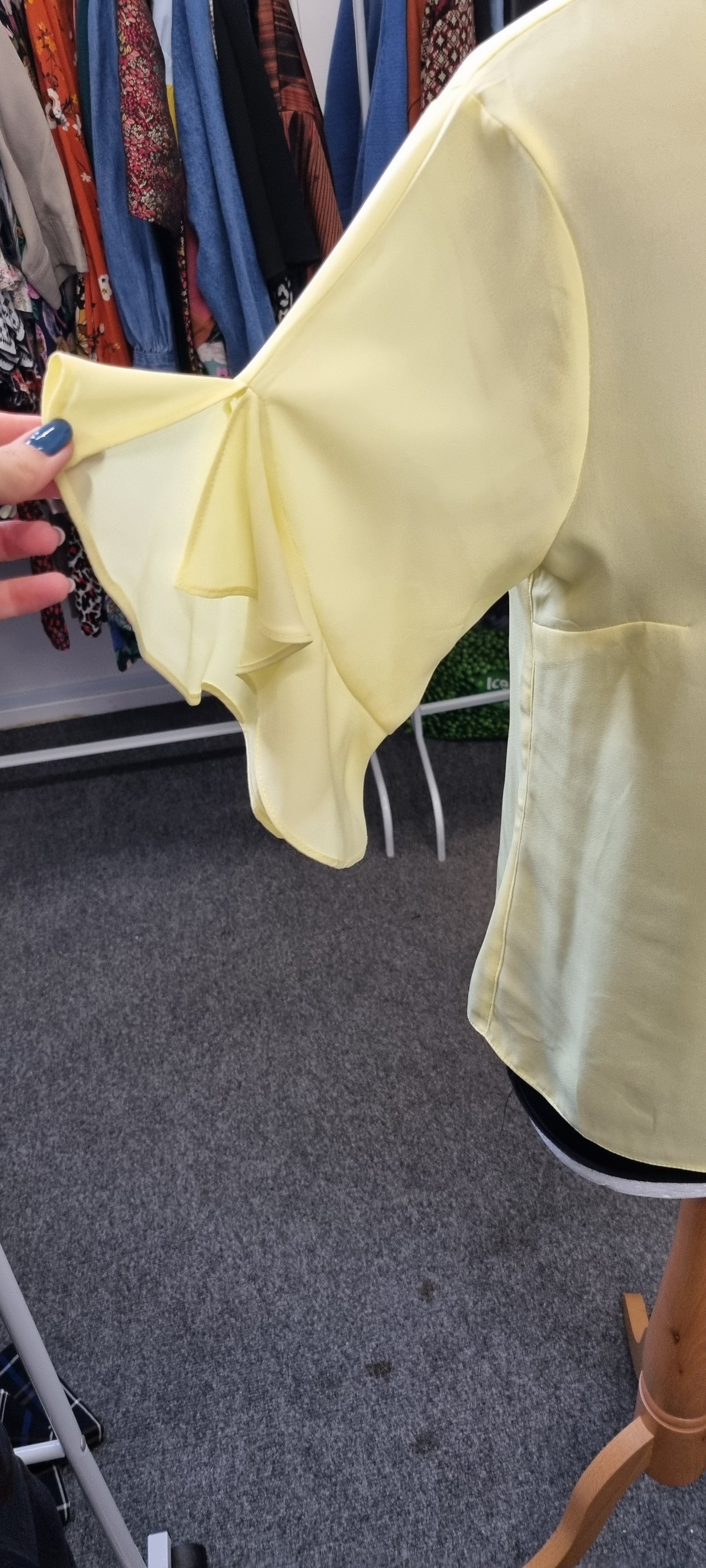 Dorothy Perkins frill sleeve yellow blouse