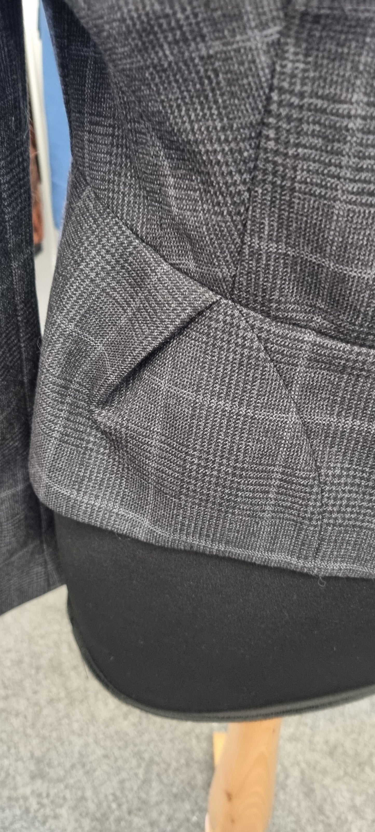 LK Bennett black and grey check short jacket