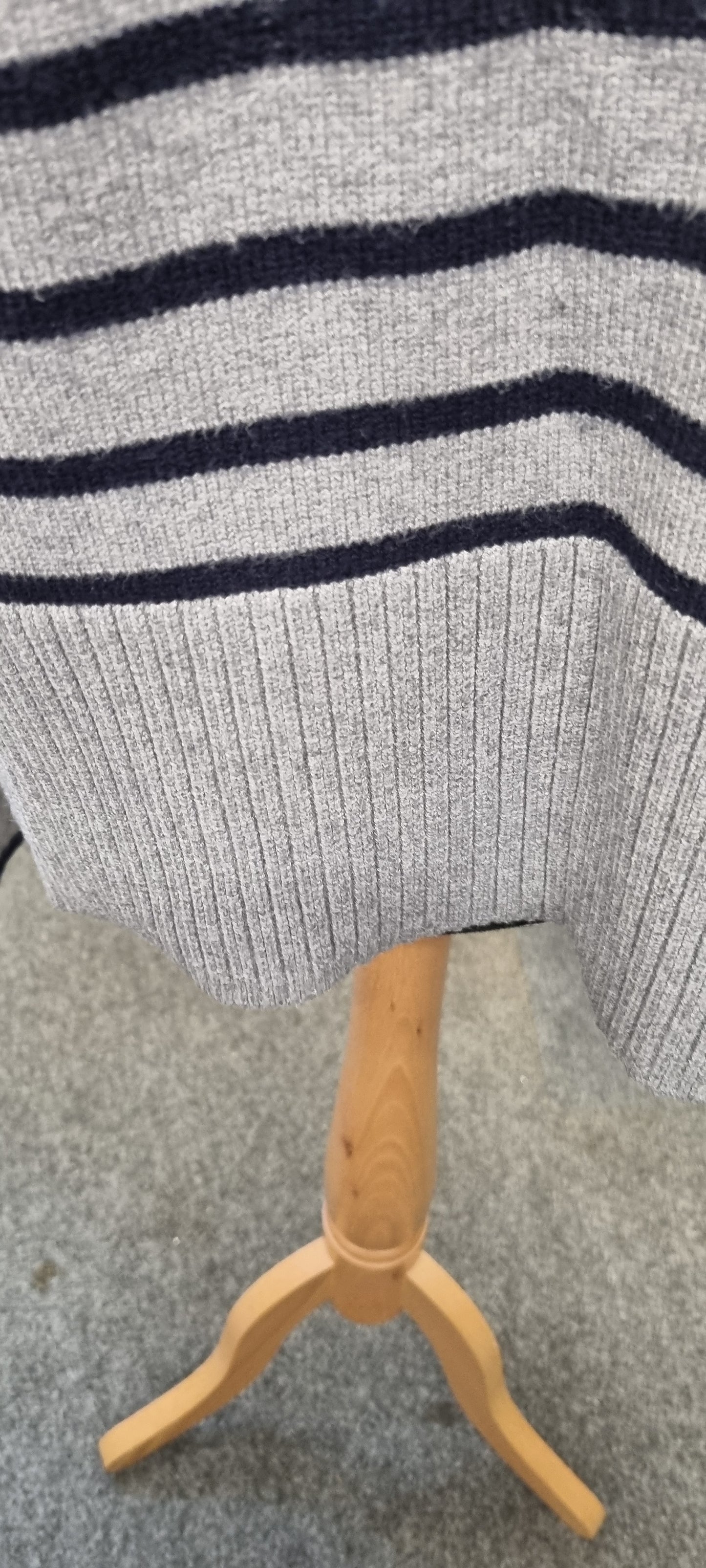 Zara grey and navy stripe knit