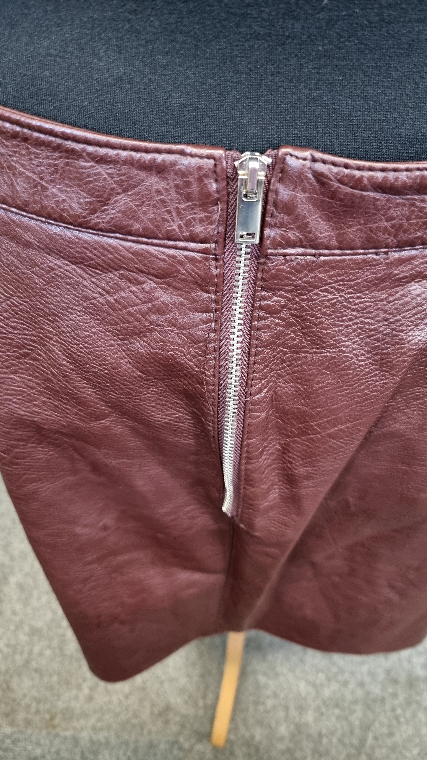 Zara burgundy pleather mini skirt