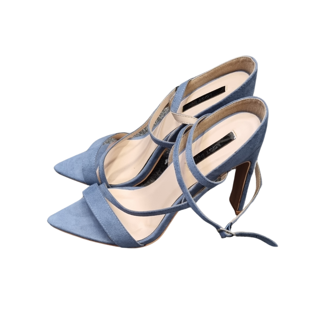 Lost Ink strappy blue heels