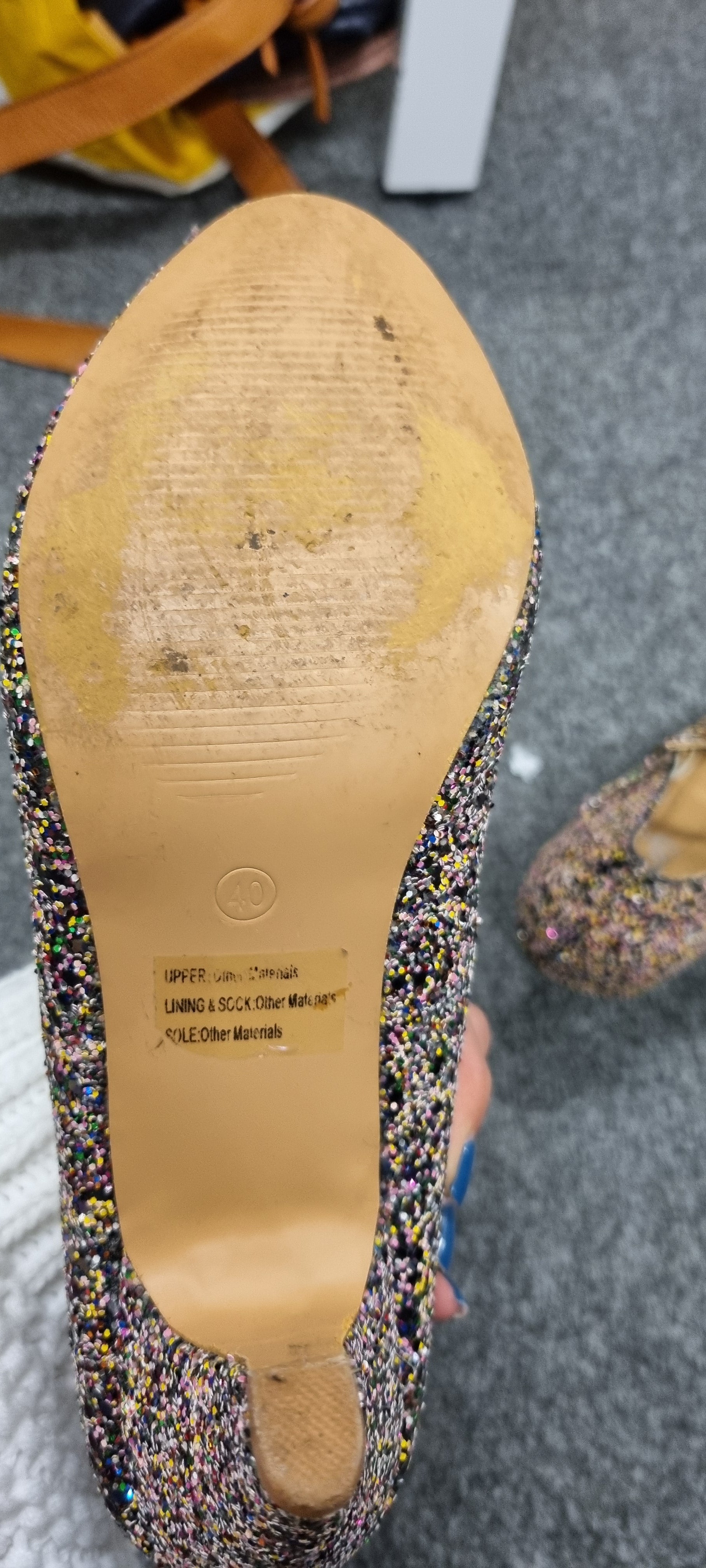 Schuh glitter T-bar heeled dolly shoes