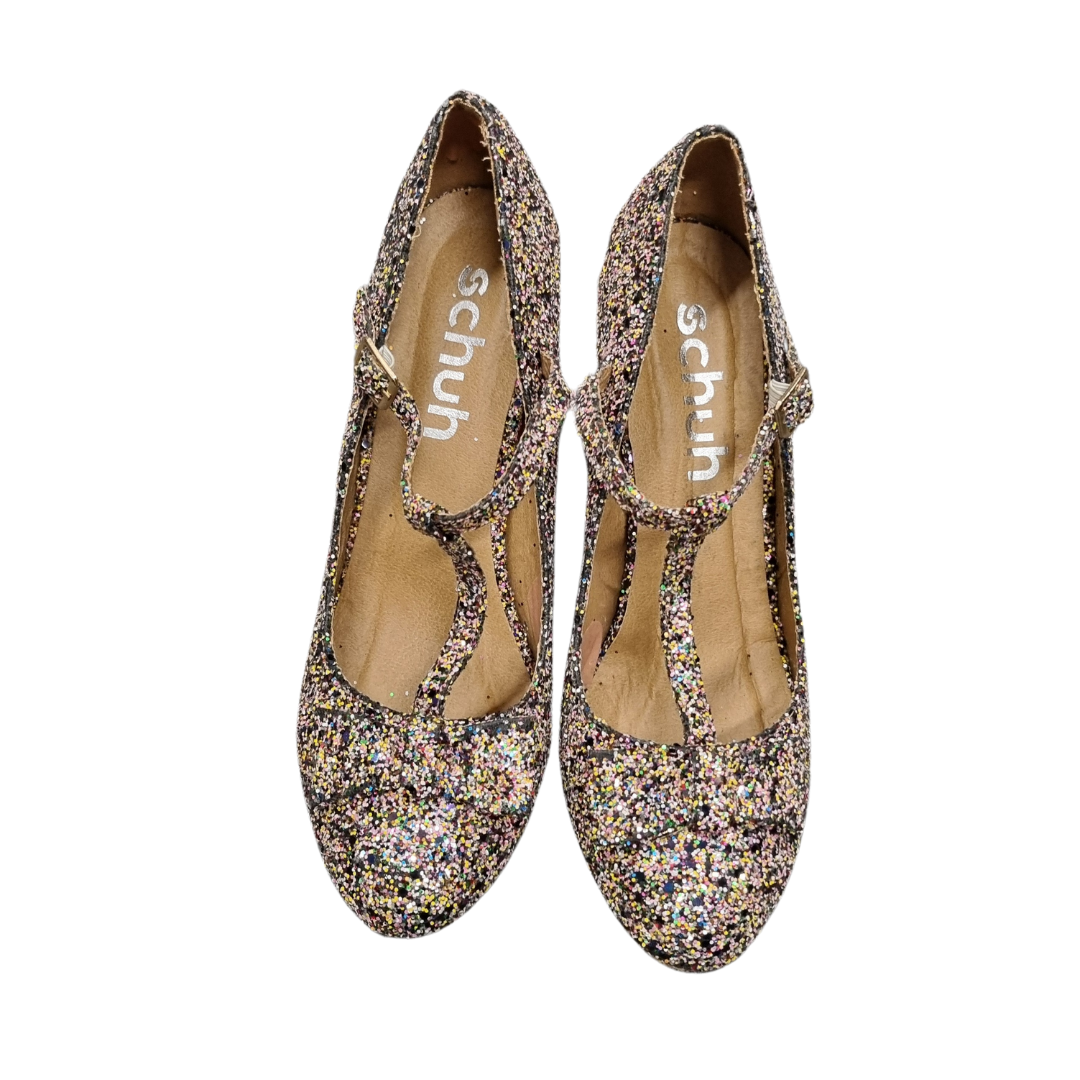 Schuh glitter T-bar heeled dolly shoes