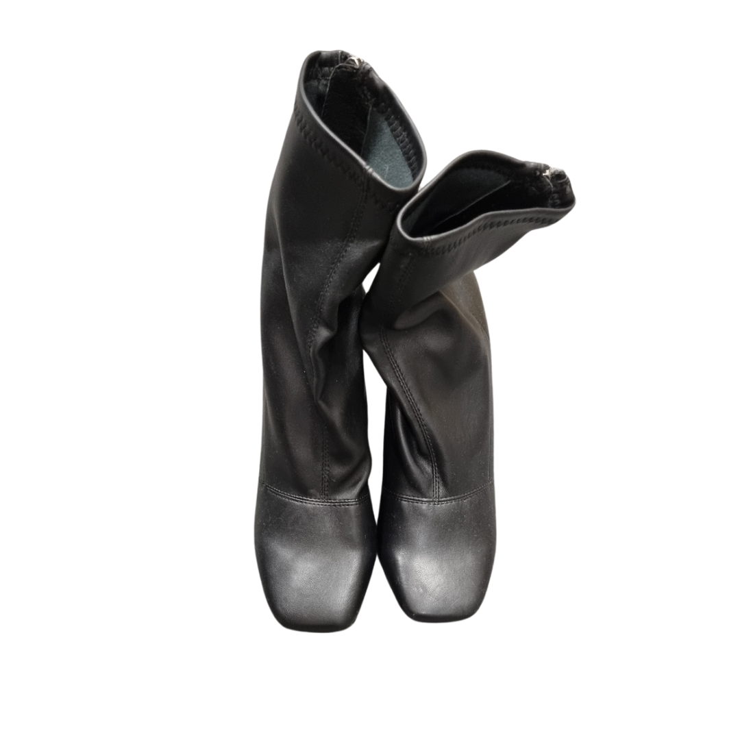 New Look square toe heeled zip back ankle boots