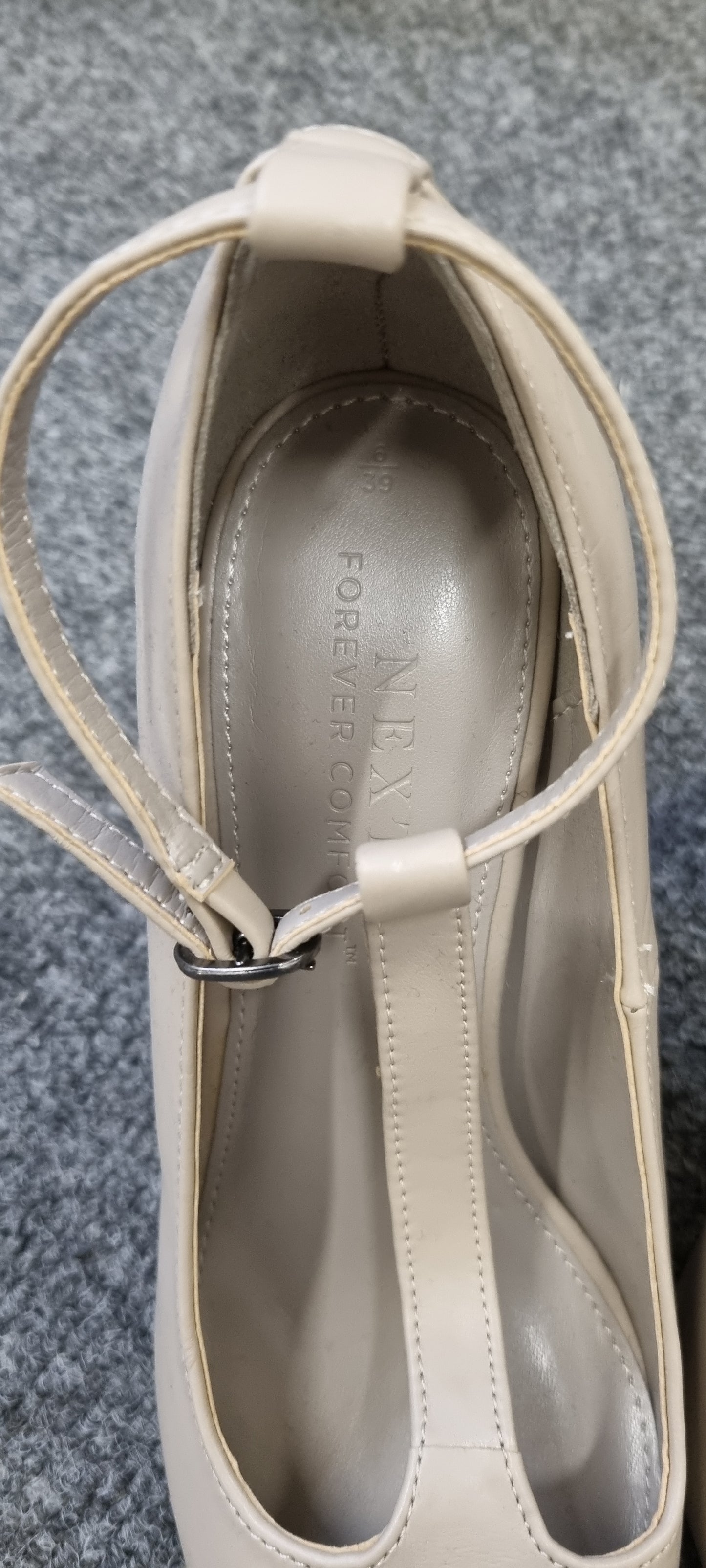 Next comfort beige t-bar heels