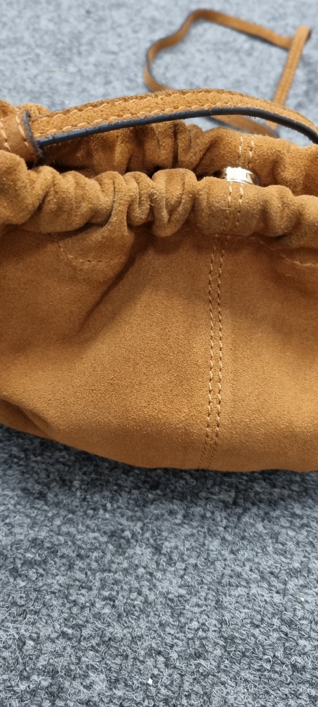 Next brown suede leather rusched bag