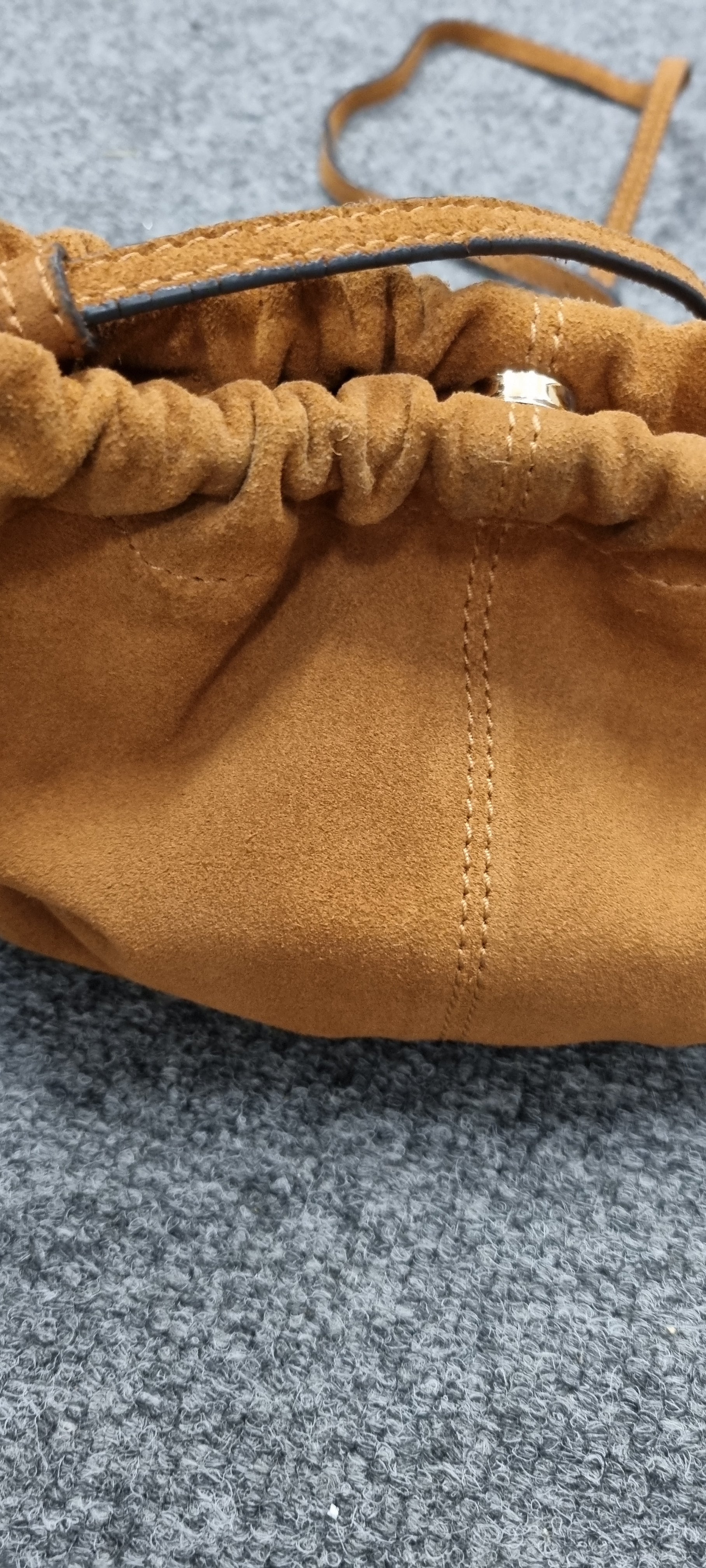 Next brown suede leather rusched bag