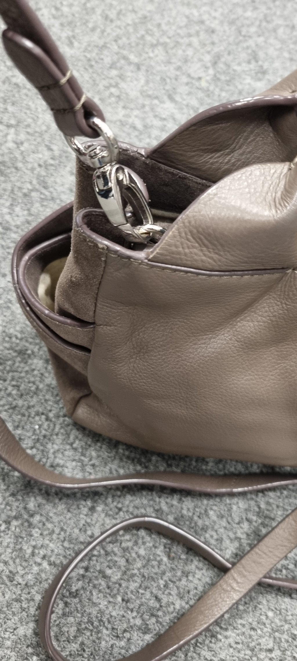Clark grey vintage style leather handbag
