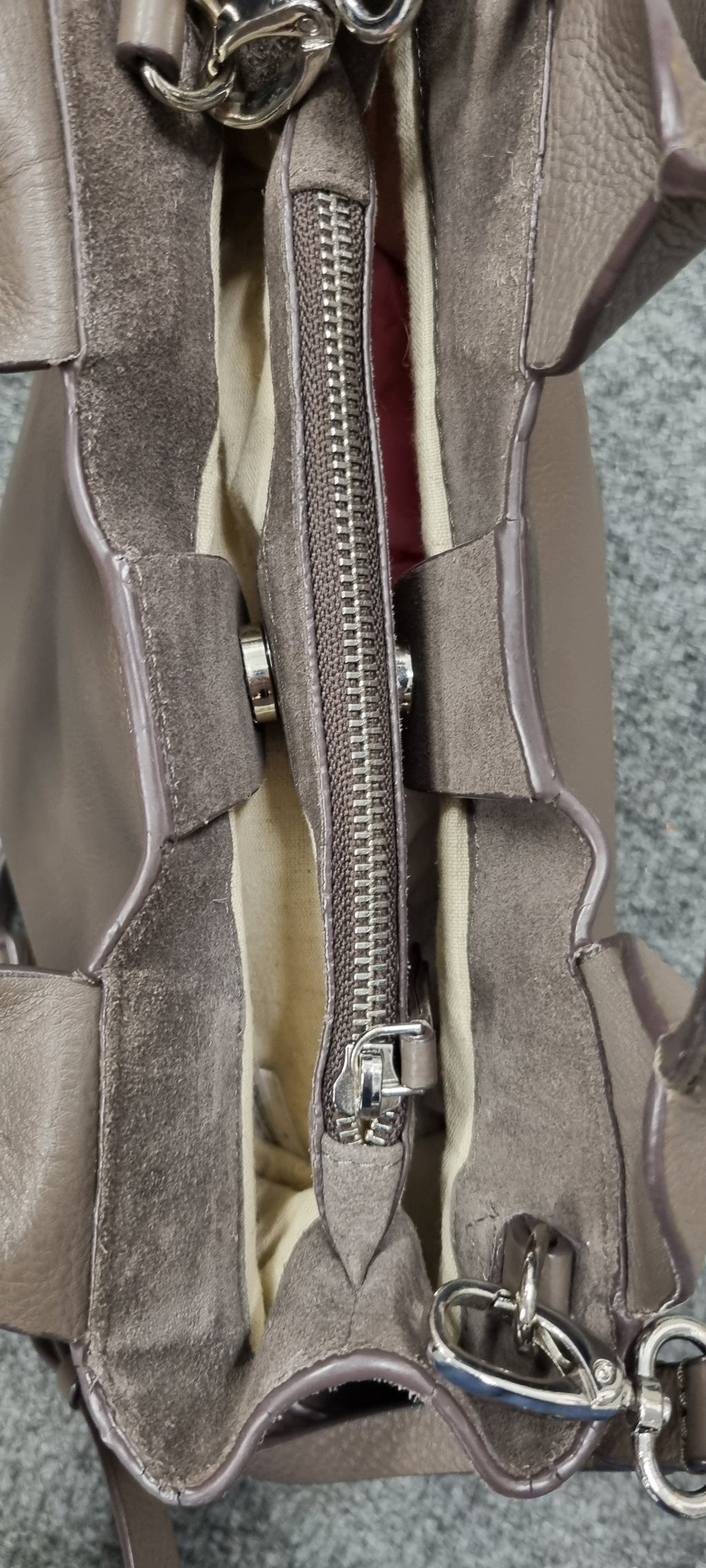 Clark grey vintage style leather handbag