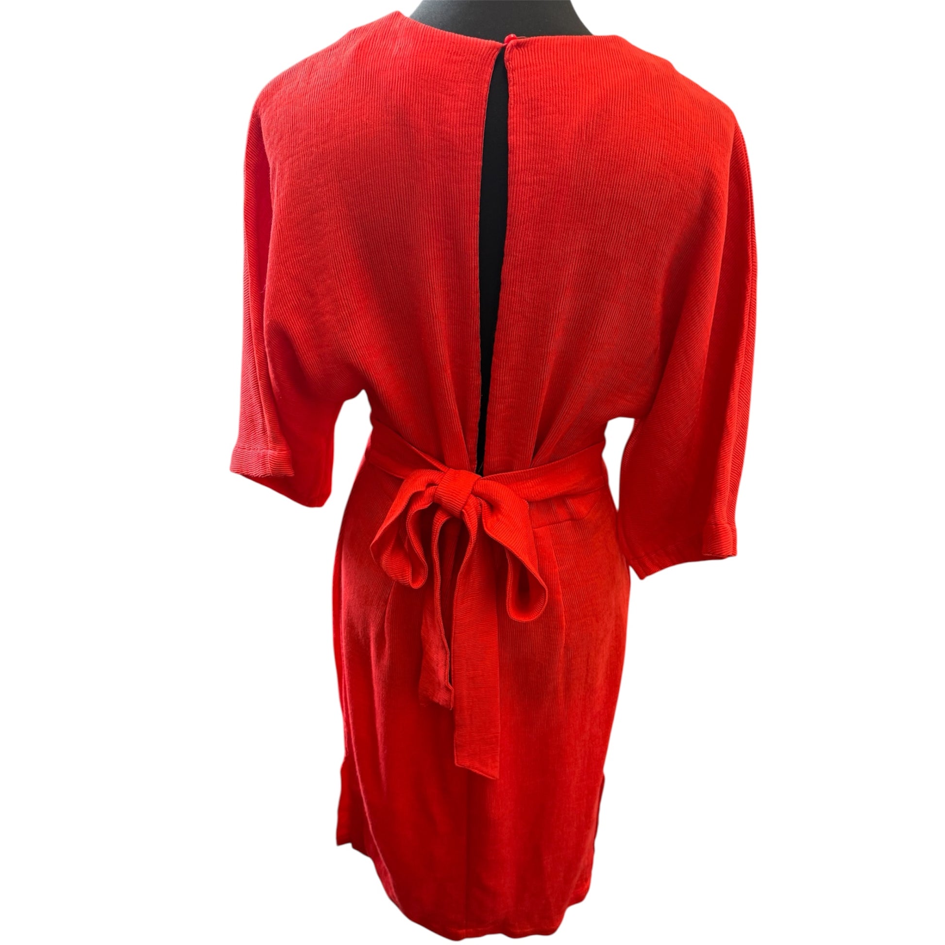H&M wide sleeve belted midi dress