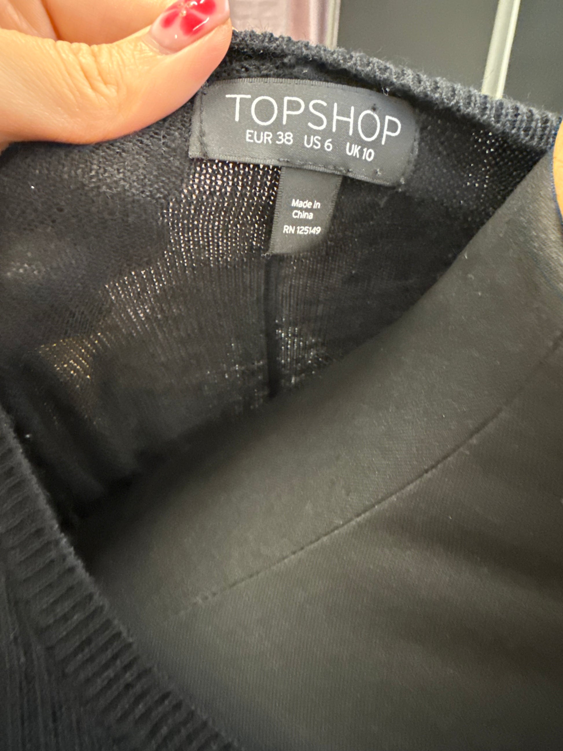 Topshop black round neck jumper