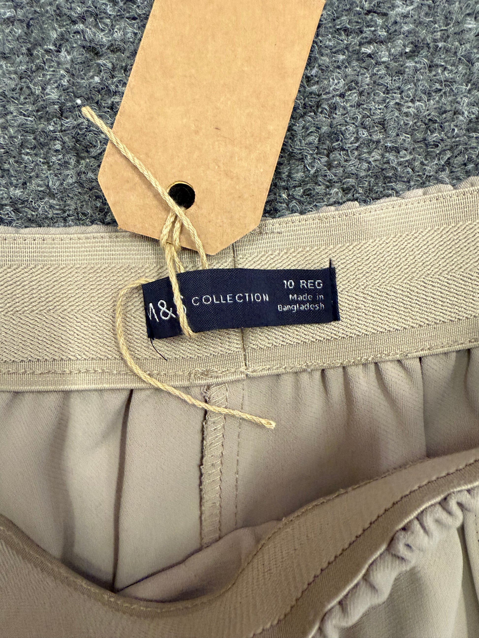 M&S beige wide leg casual trousers