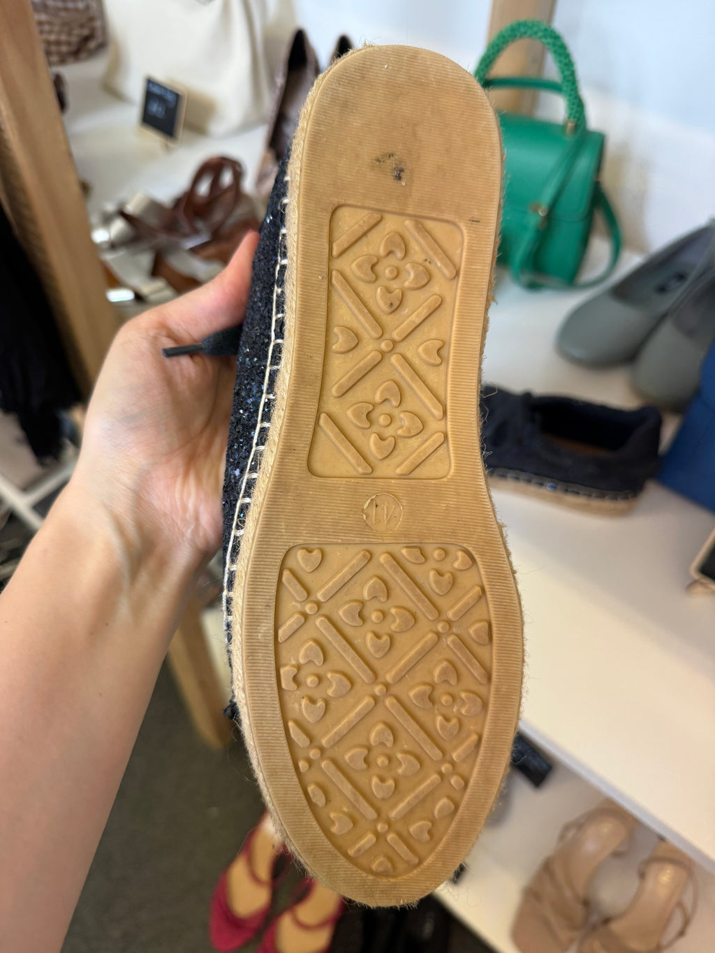 Kurt Geiger blue glitter laced espadrilles