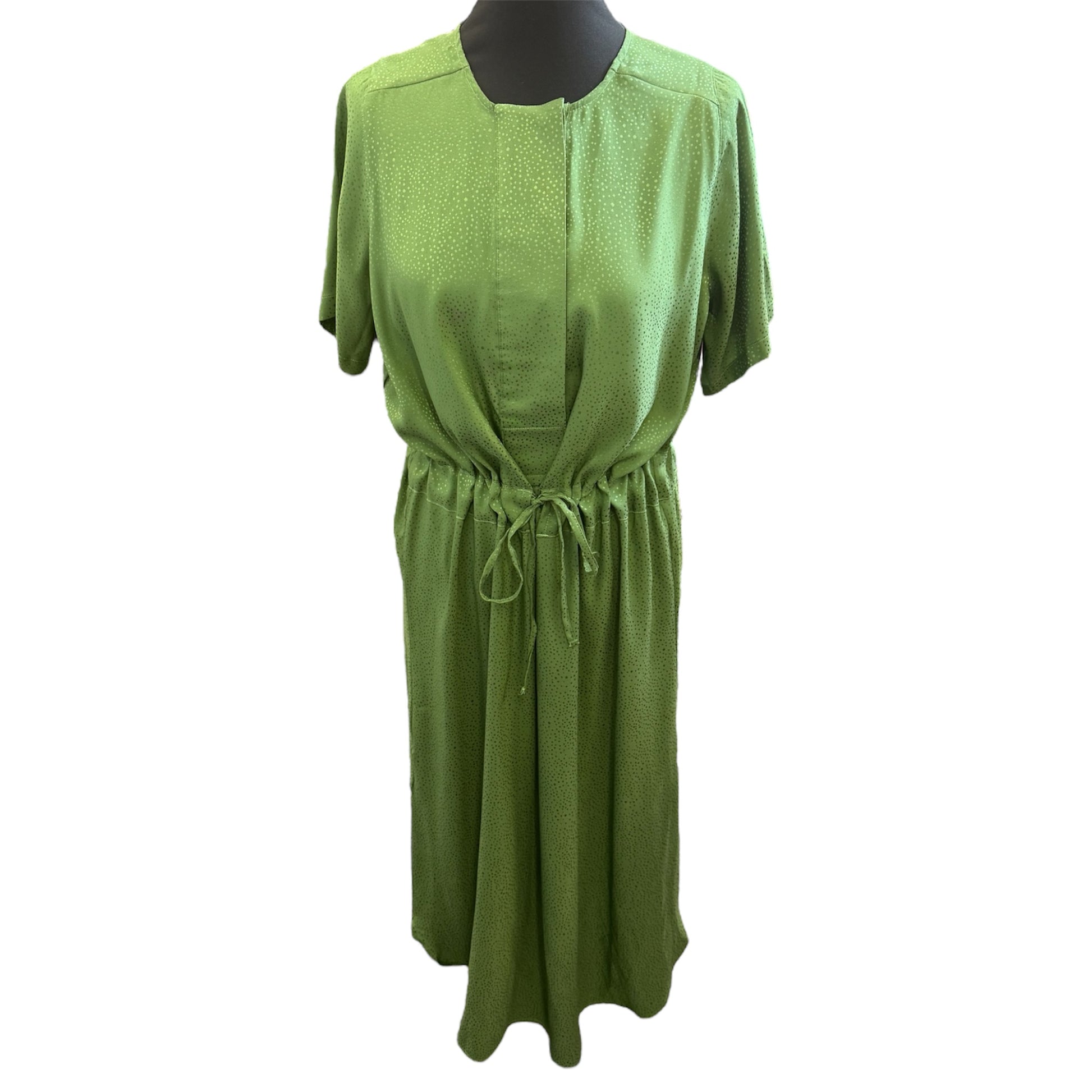 Next button fastening tie middle midi dress