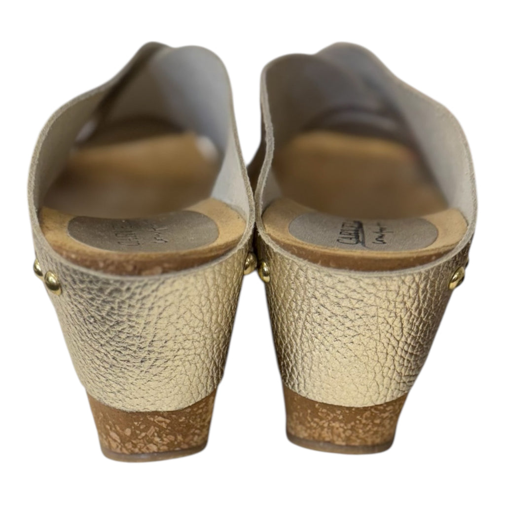 Carvela gold cork wedges