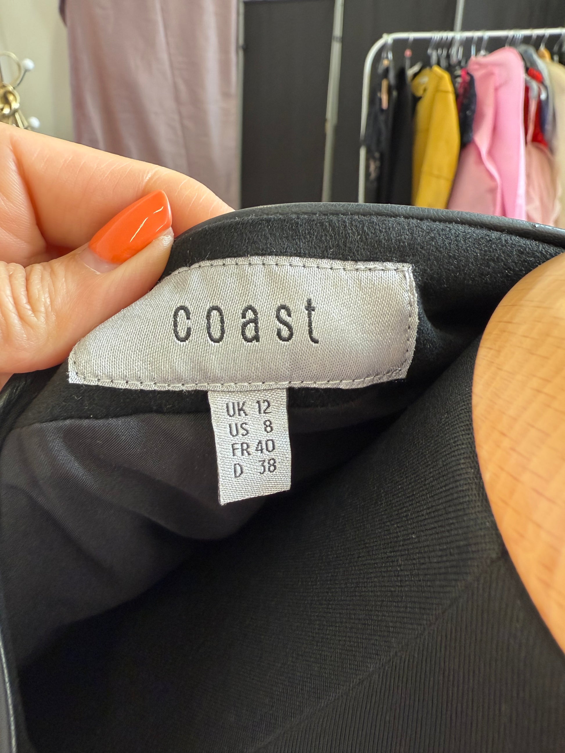 Coast black and gold pleated bottom jacket