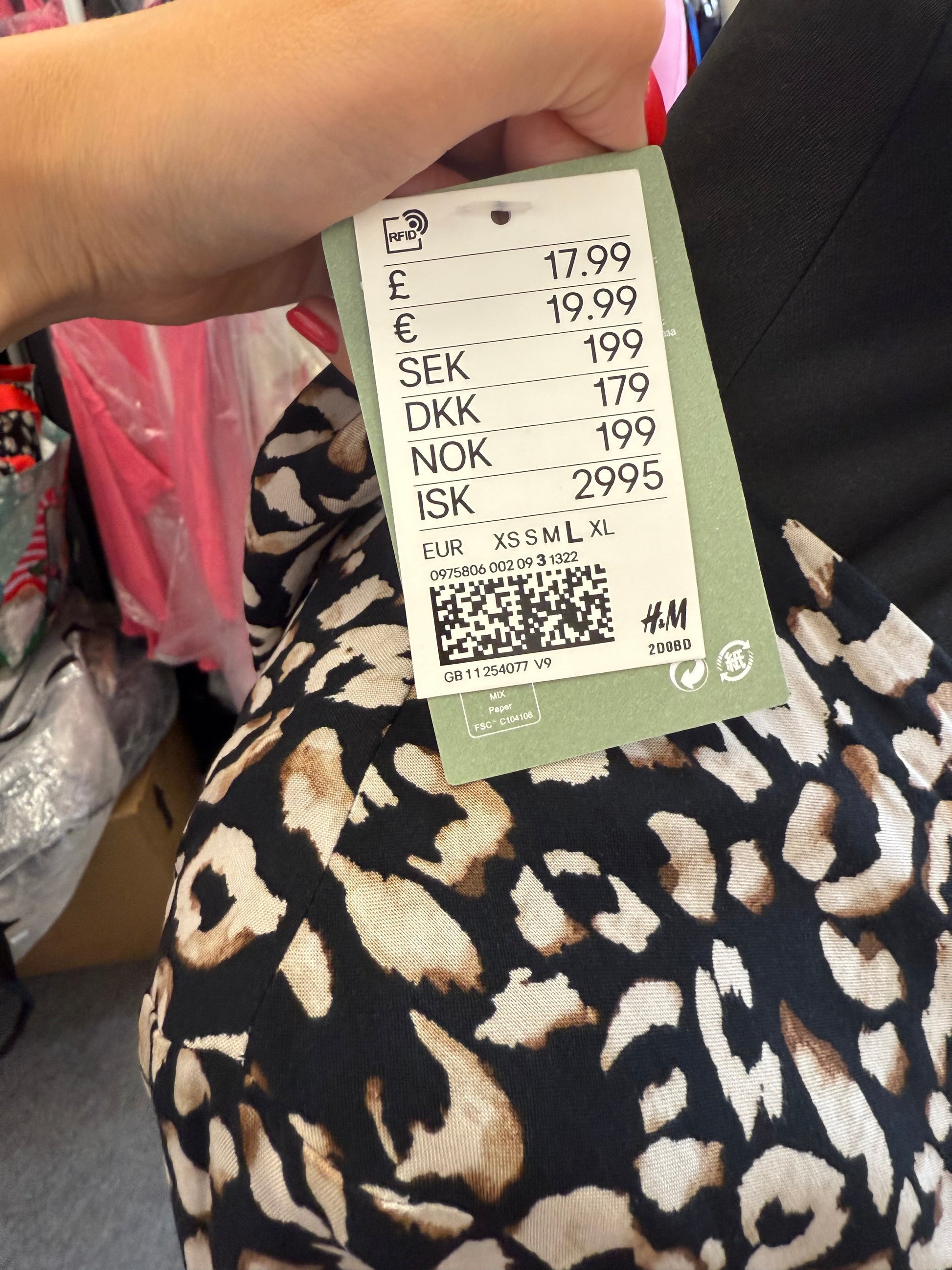 H&M animal print wrap mini dress