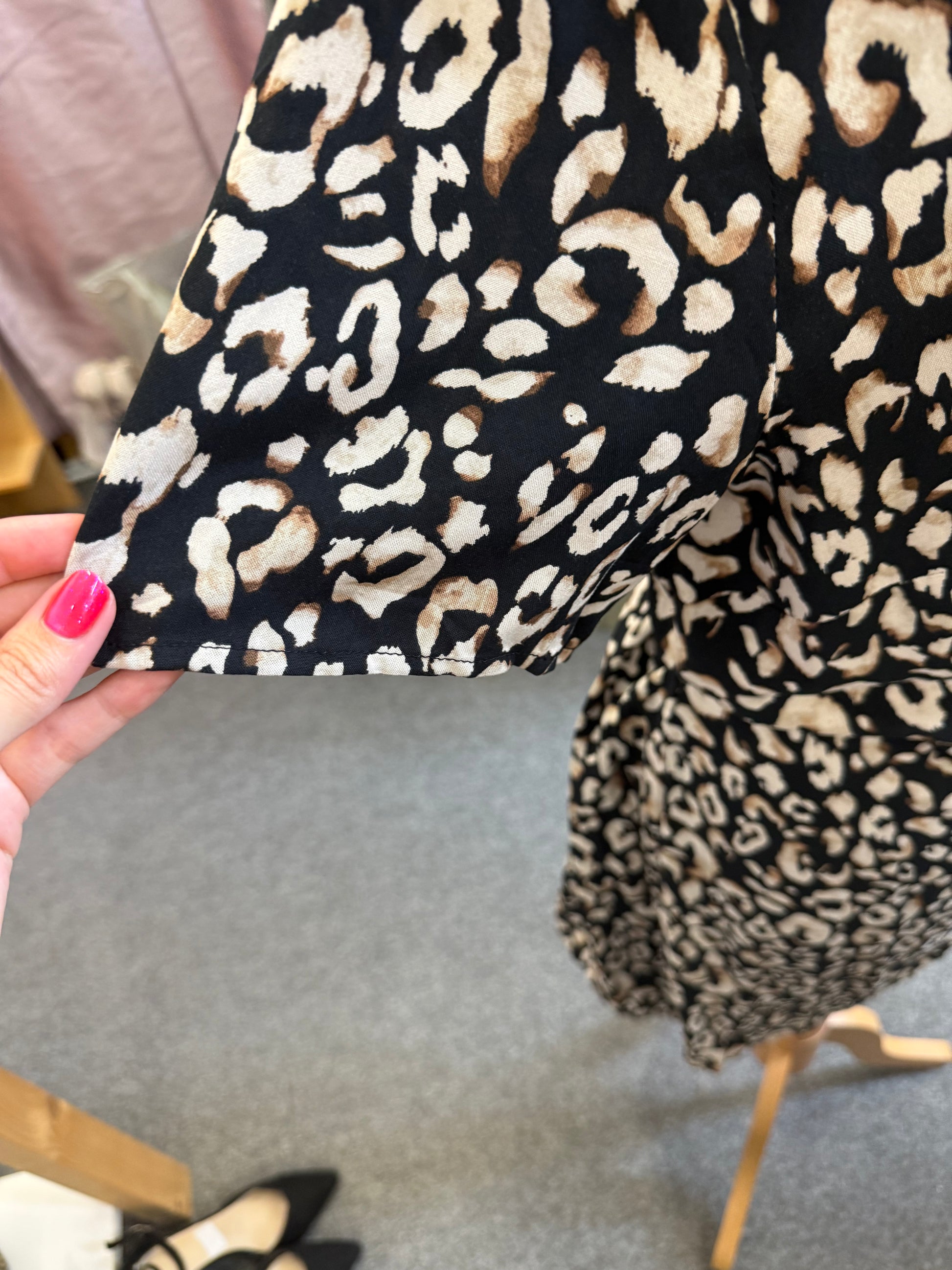 H&M animal print wrap mini dress