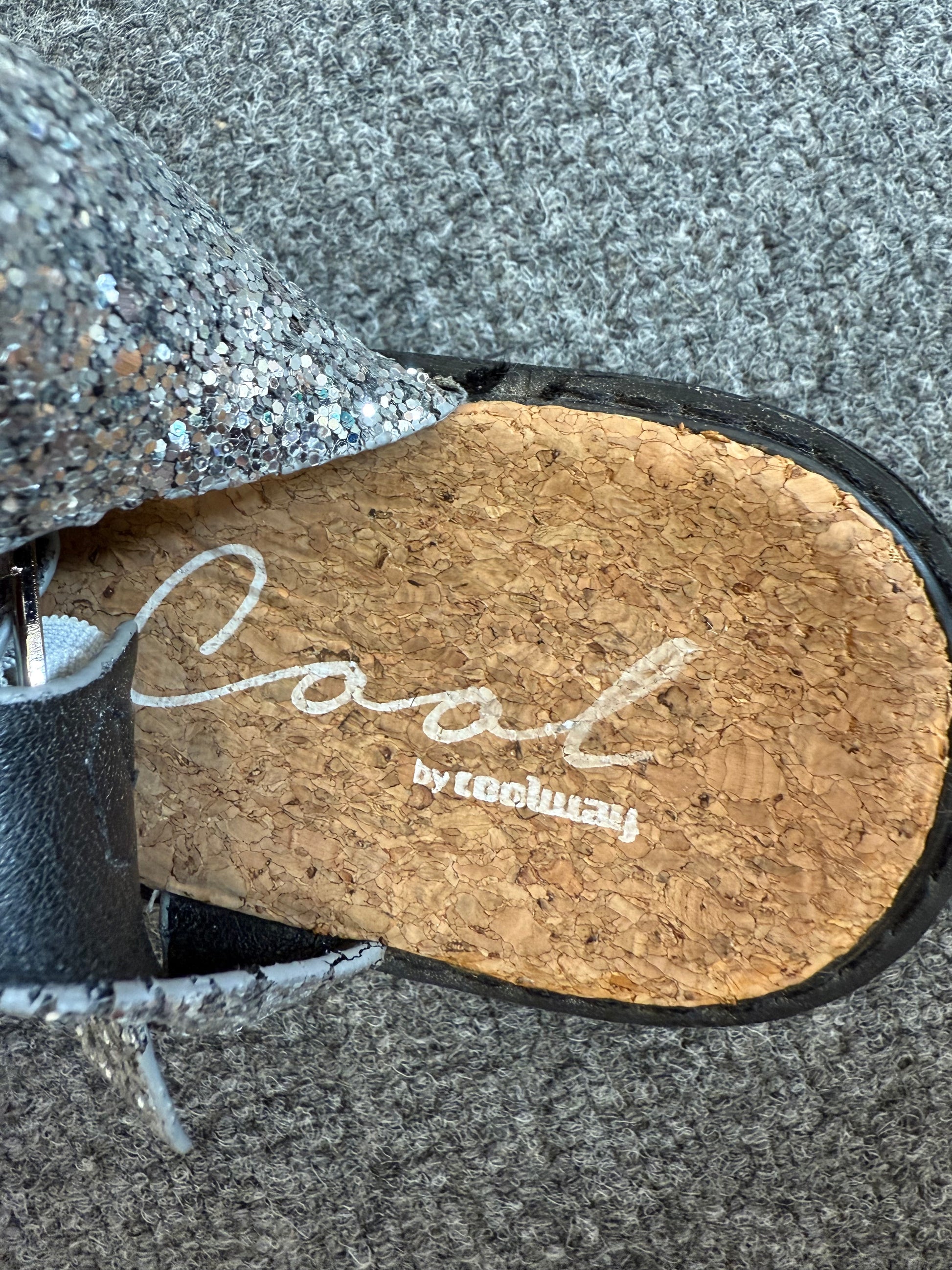Coolway silver glitter chunky sandals