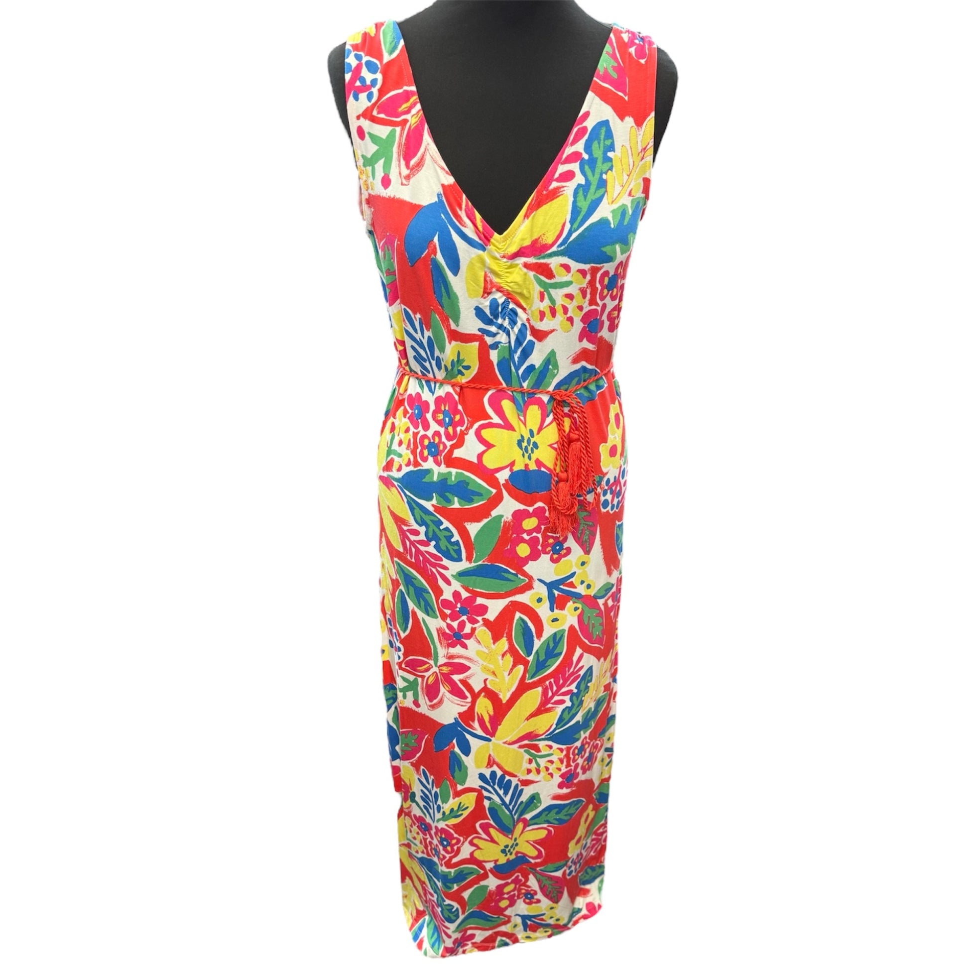 M&S floral print tassle belt maxi dress