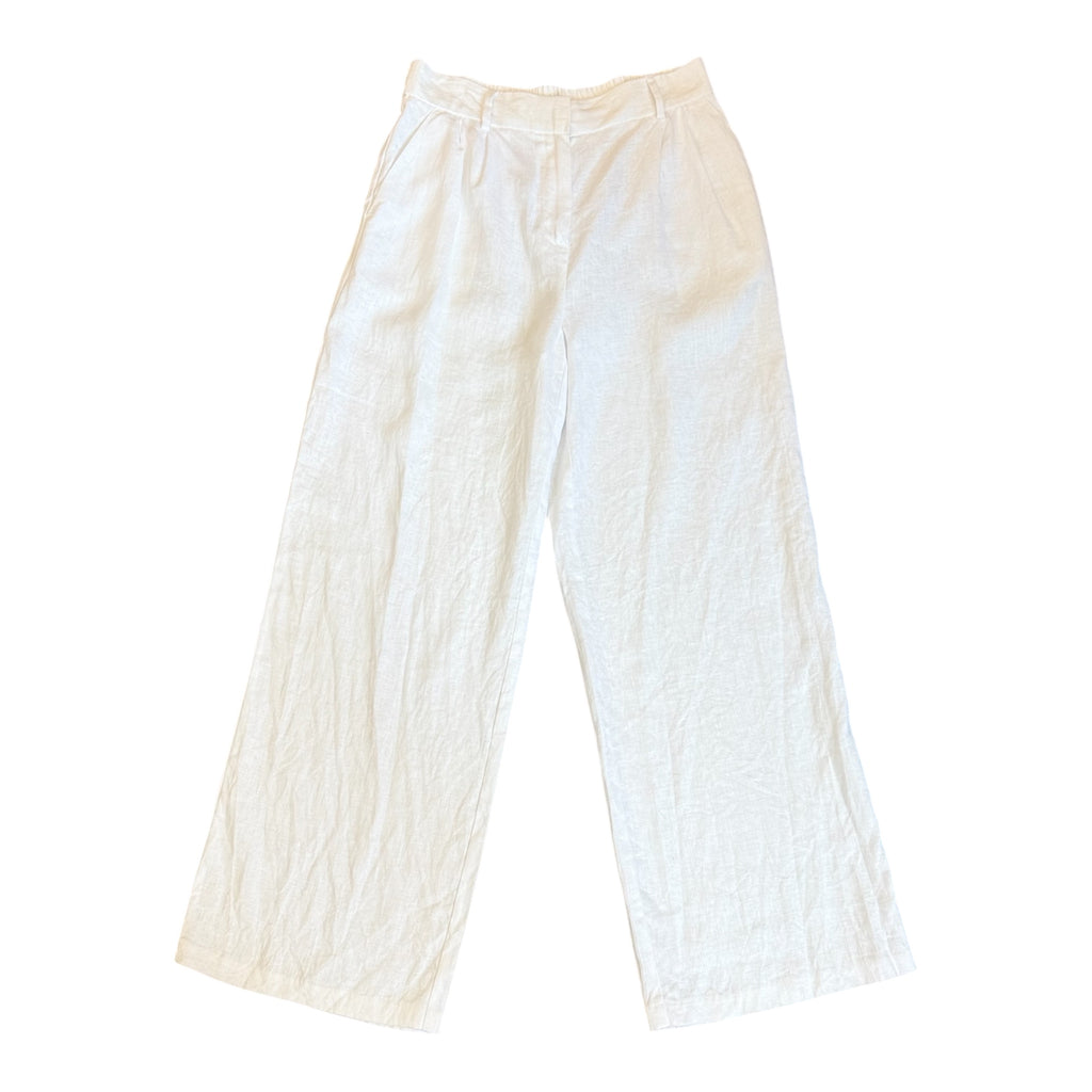 F&F white wide leg linen trousers
