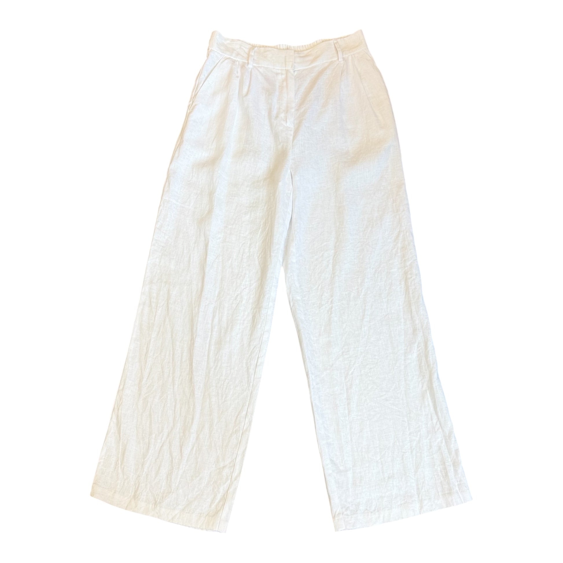 F&F white wide leg linen trousers