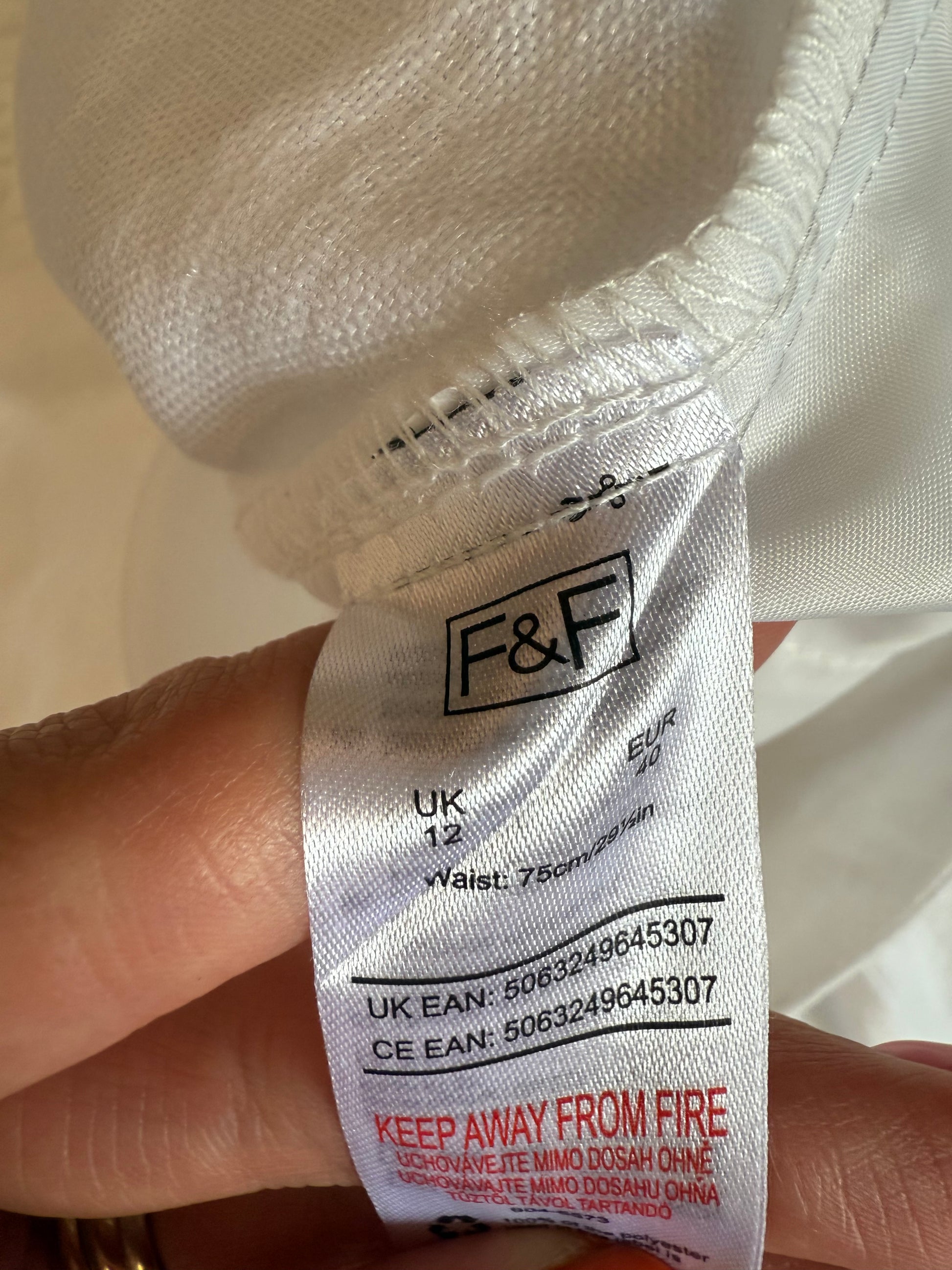 F&F white wide leg linen trousers