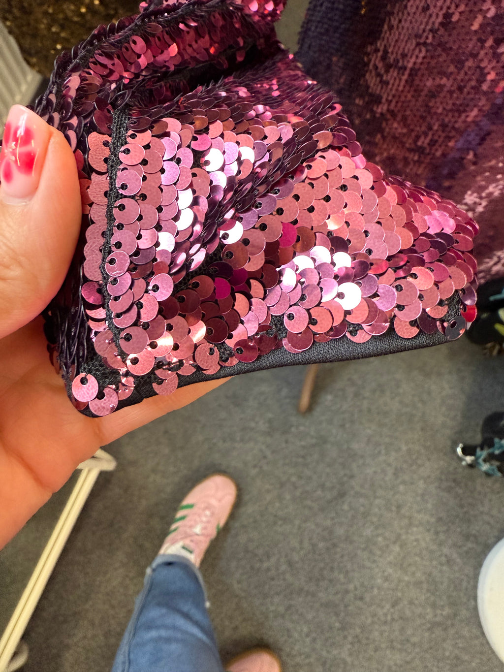 Very pink sequin mini dress