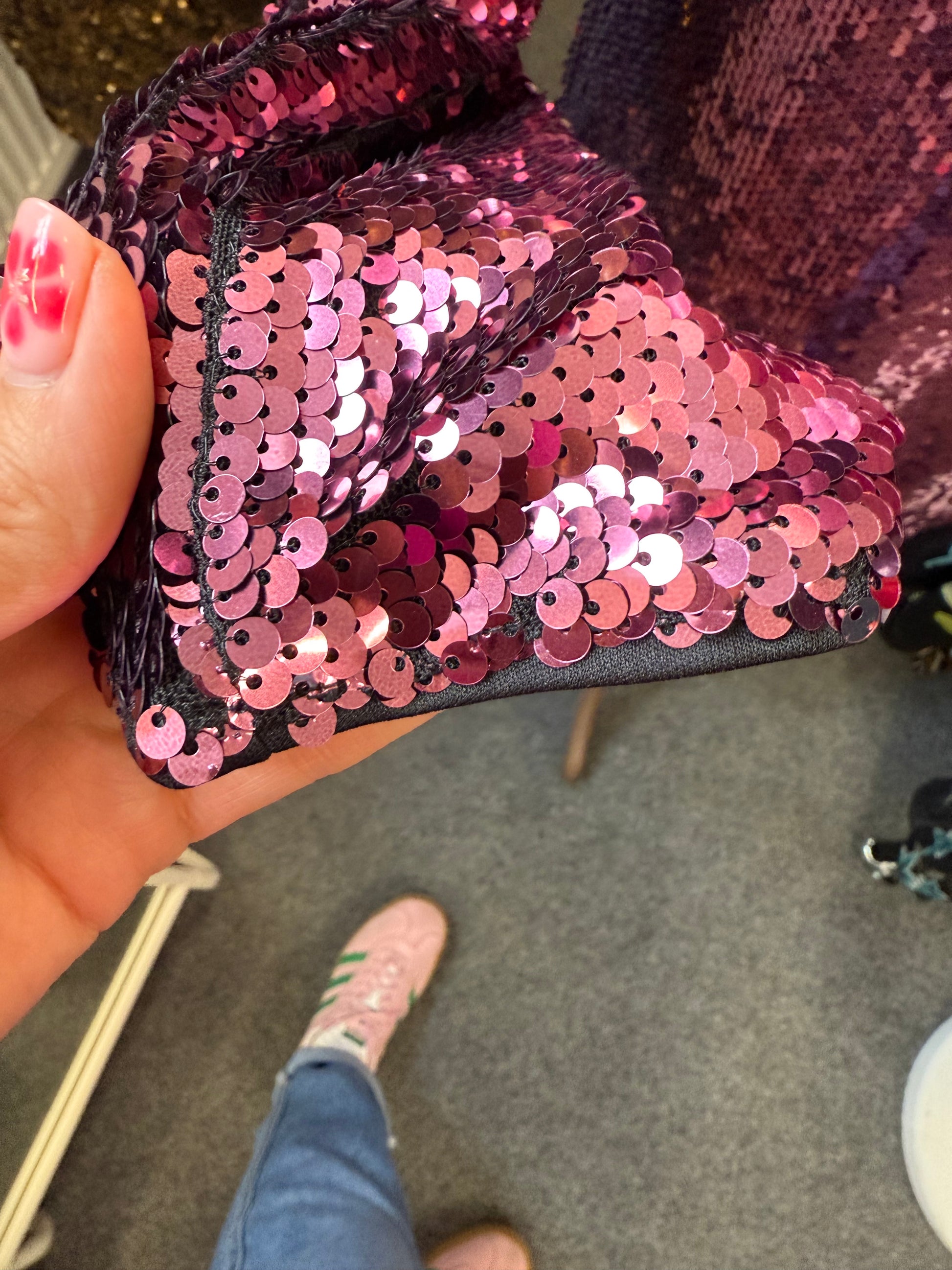 Very pink sequin mini dress